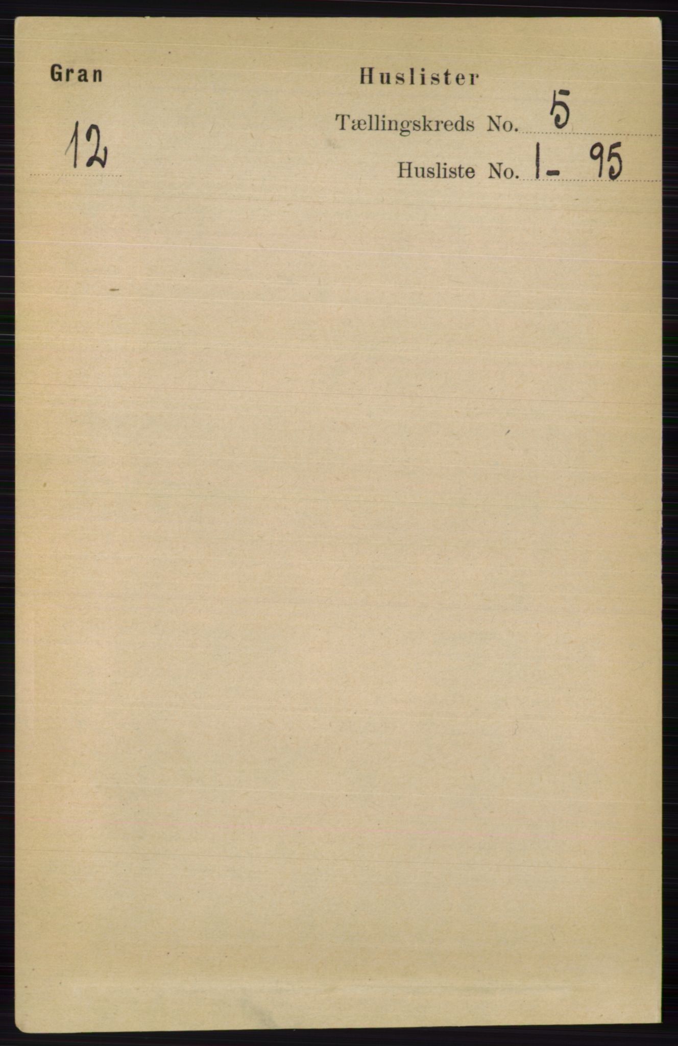 RA, 1891 census for 0534 Gran, 1891, p. 1516