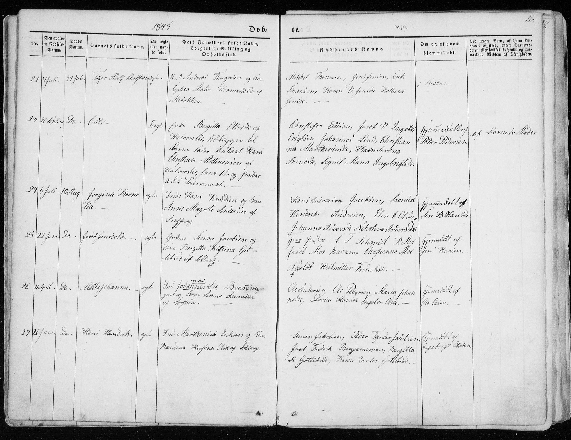Tranøy sokneprestkontor, SATØ/S-1313/I/Ia/Iaa/L0006kirke: Parish register (official) no. 6, 1844-1855, p. 16