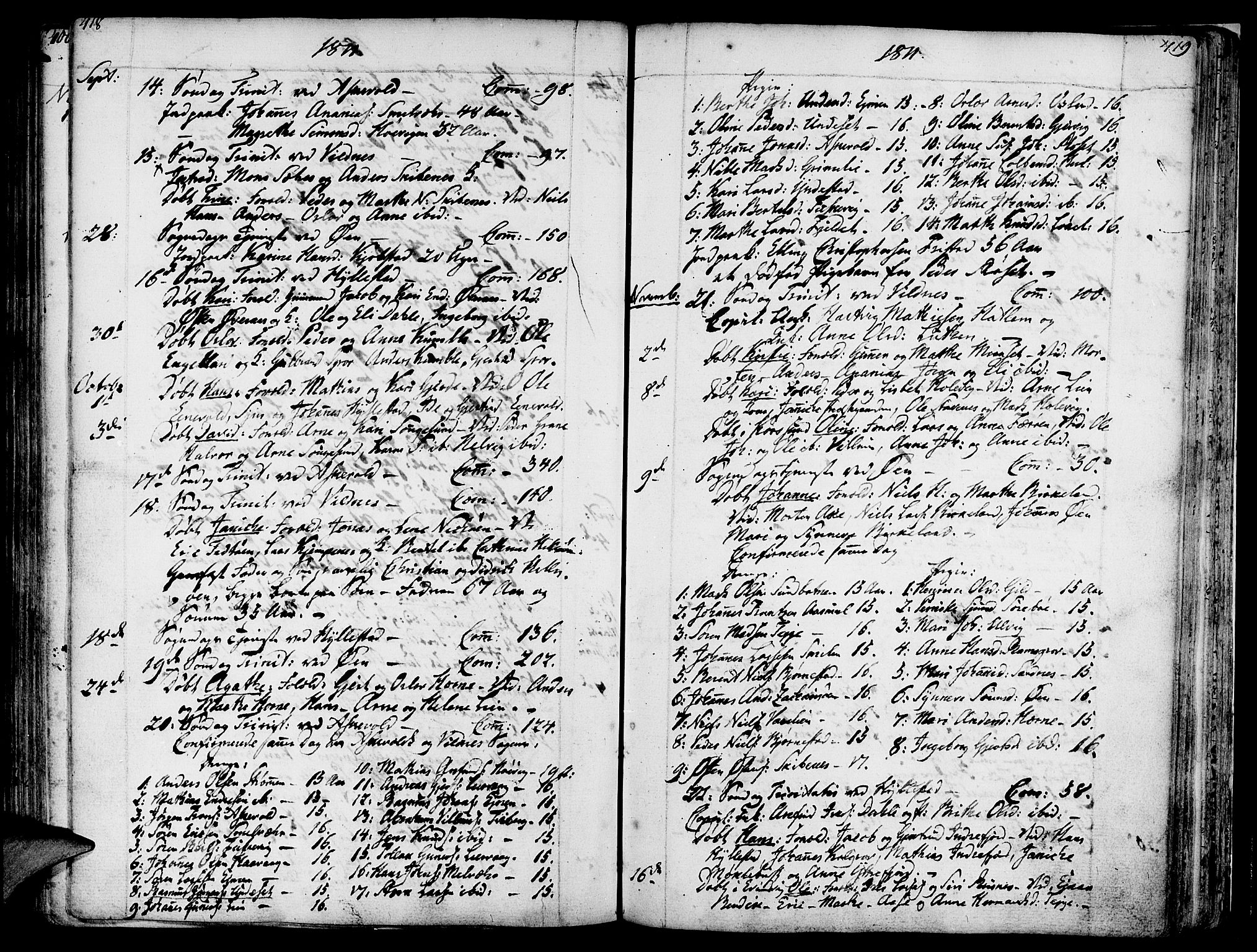 Askvoll sokneprestembete, AV/SAB-A-79501/H/Haa/Haaa/L0009: Parish register (official) no. A 9, 1776-1821, p. 418-419