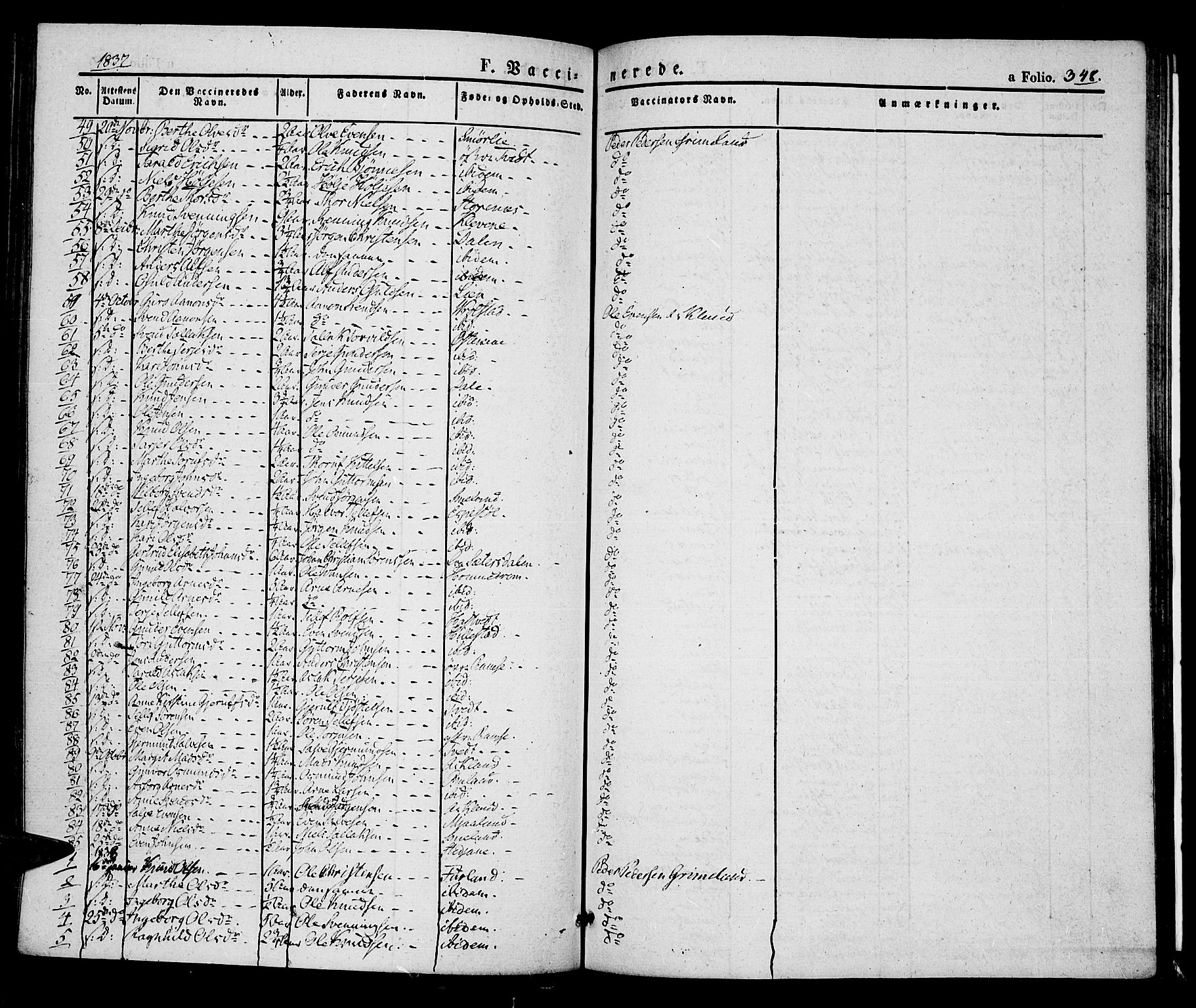 Åmli sokneprestkontor, SAK/1111-0050/F/Fa/Fac/L0007: Parish register (official) no. A 7 /1, 1829-1851, p. 348
