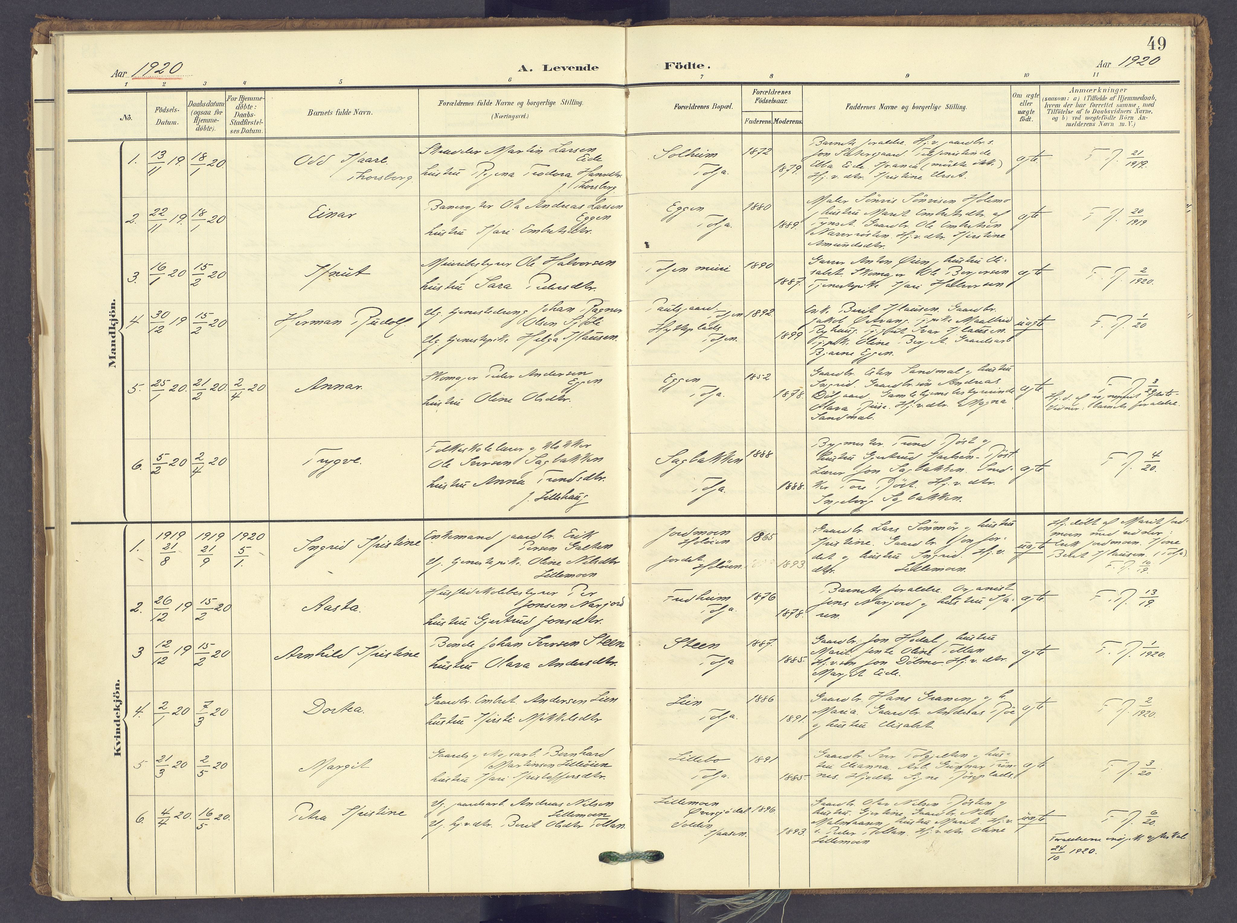 Tolga prestekontor, SAH/PREST-062/K/L0014: Parish register (official) no. 14, 1903-1929, p. 49