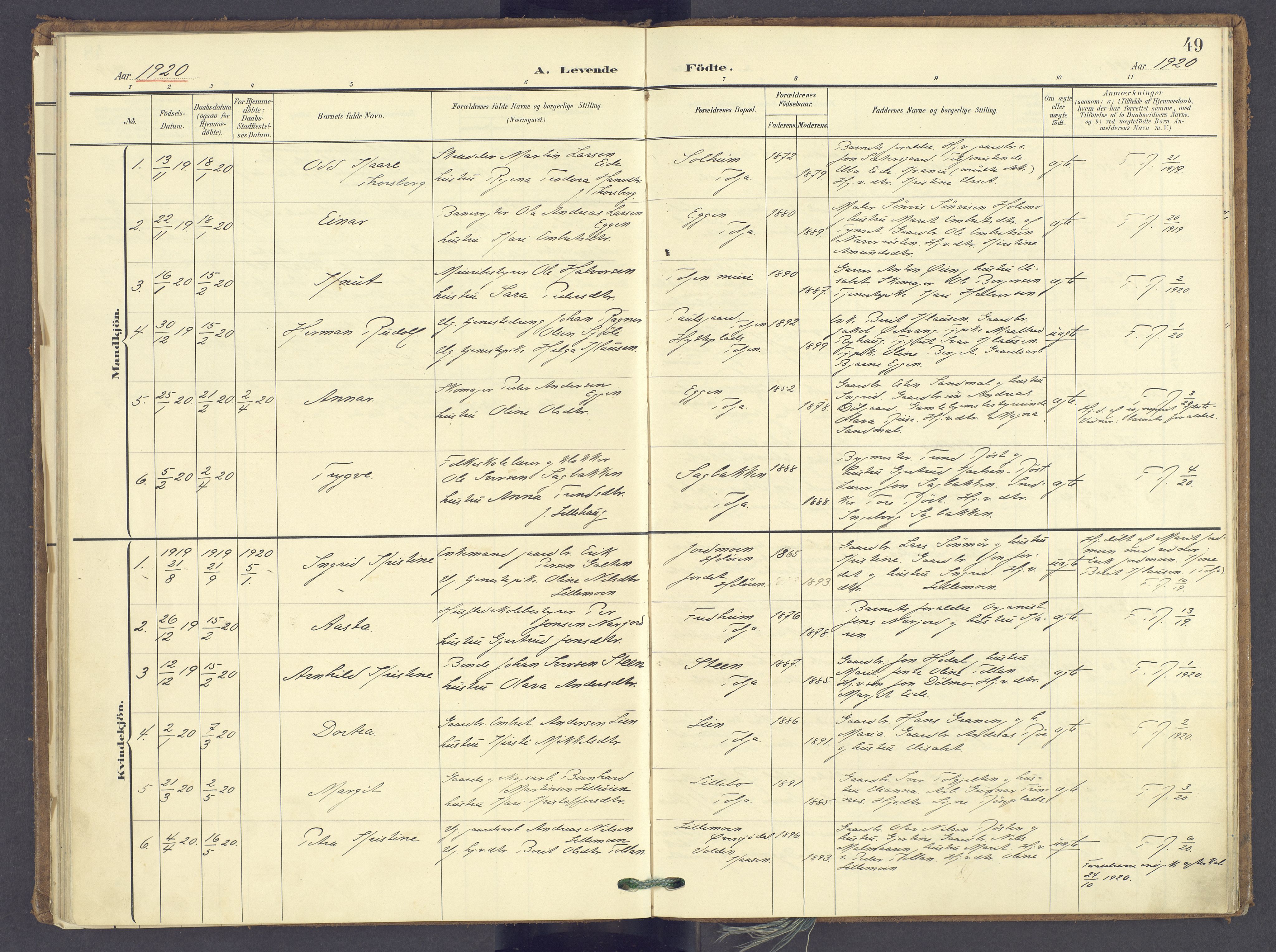 Tolga prestekontor, AV/SAH-PREST-062/K/L0014: Parish register (official) no. 14, 1903-1929, p. 49