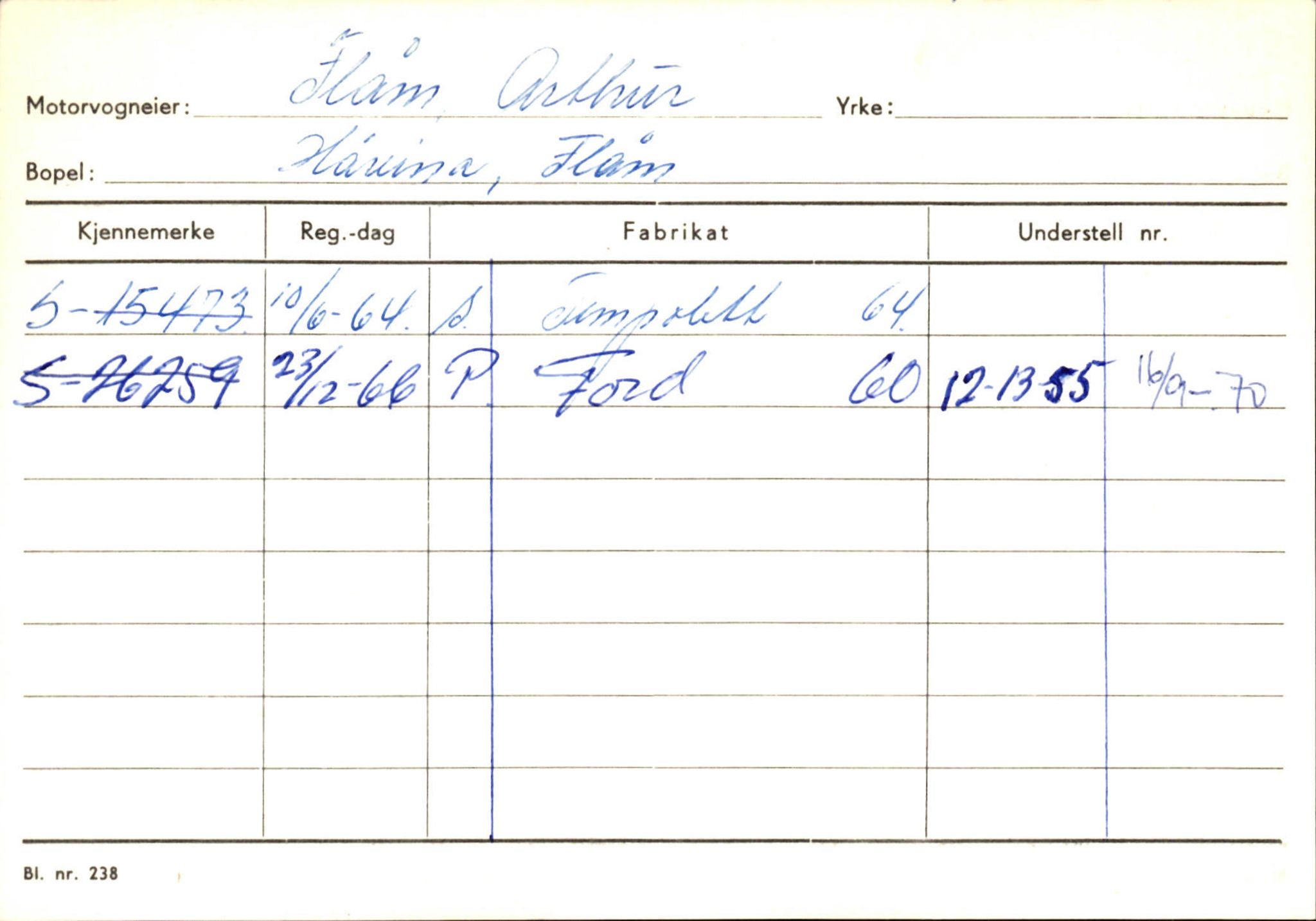 Statens vegvesen, Sogn og Fjordane vegkontor, AV/SAB-A-5301/4/F/L0125: Eigarregister Sogndal V-Å. Aurland A-Å. Fjaler A-N, 1945-1975, p. 575