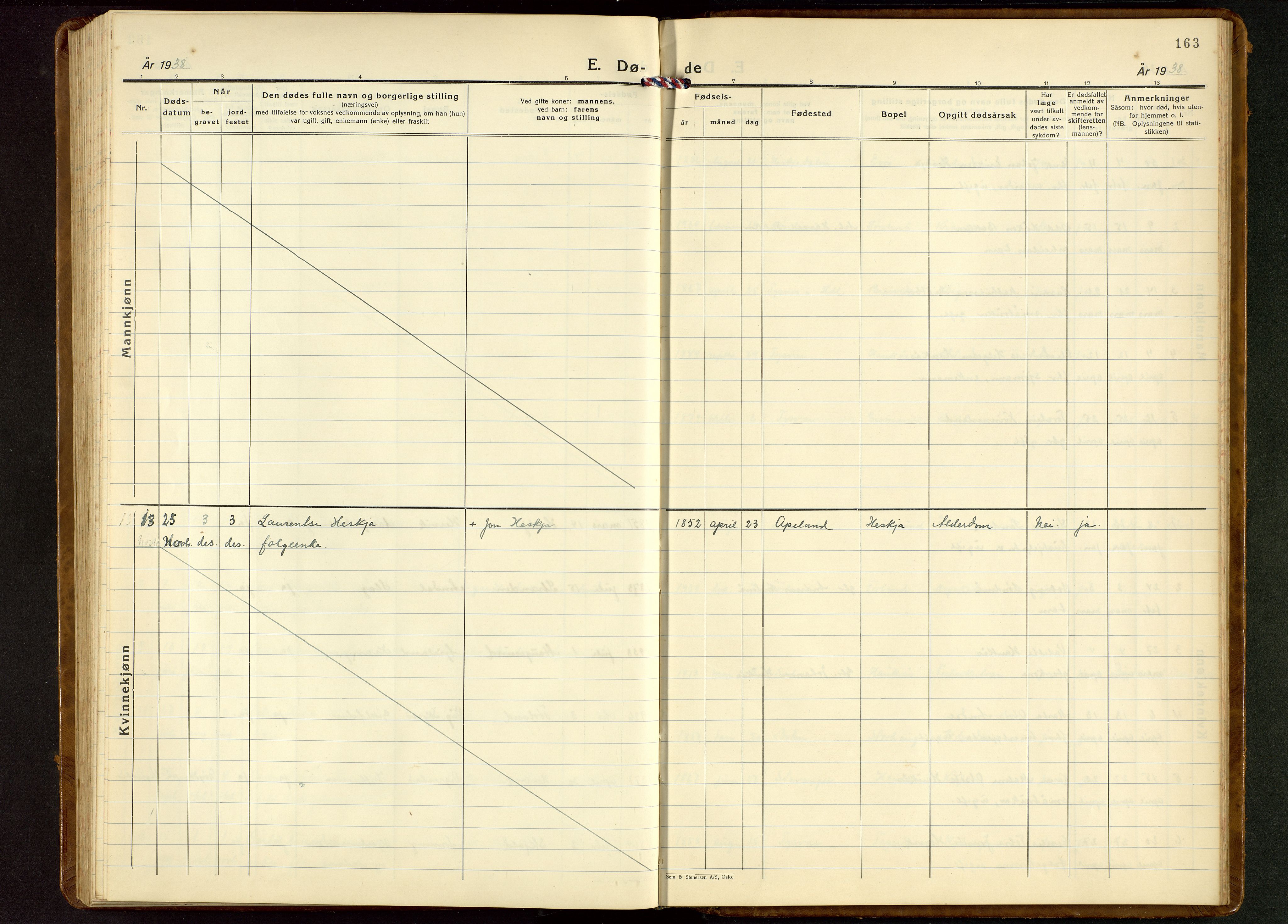 Tysvær sokneprestkontor, AV/SAST-A -101864/H/Ha/Hab/L0006: Parish register (copy) no. B 6, 1932-1946, p. 163