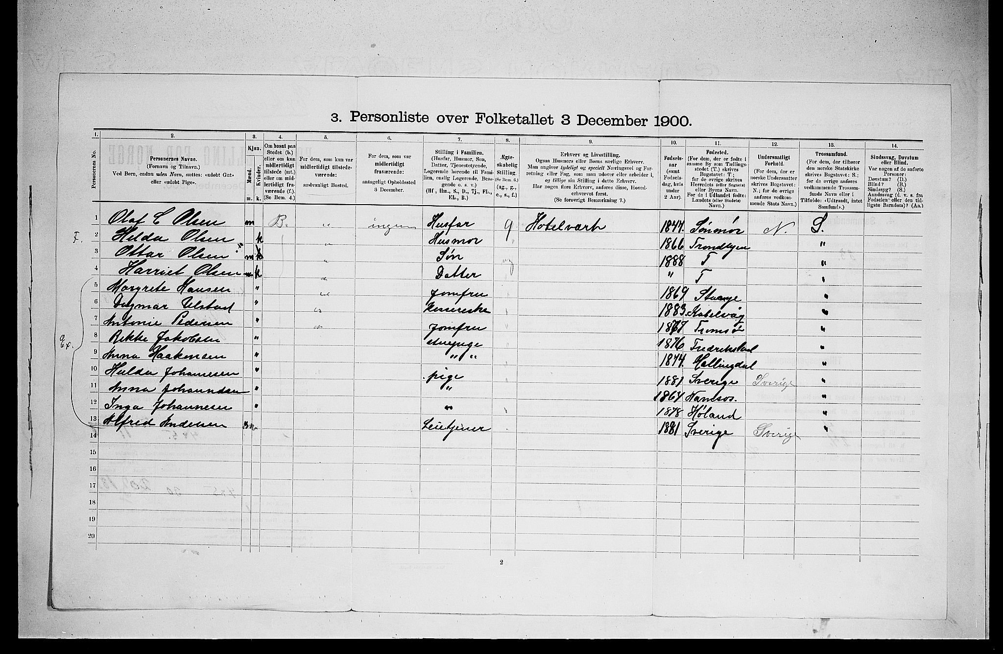 SAO, 1900 census for Kristiania, 1900, p. 11326