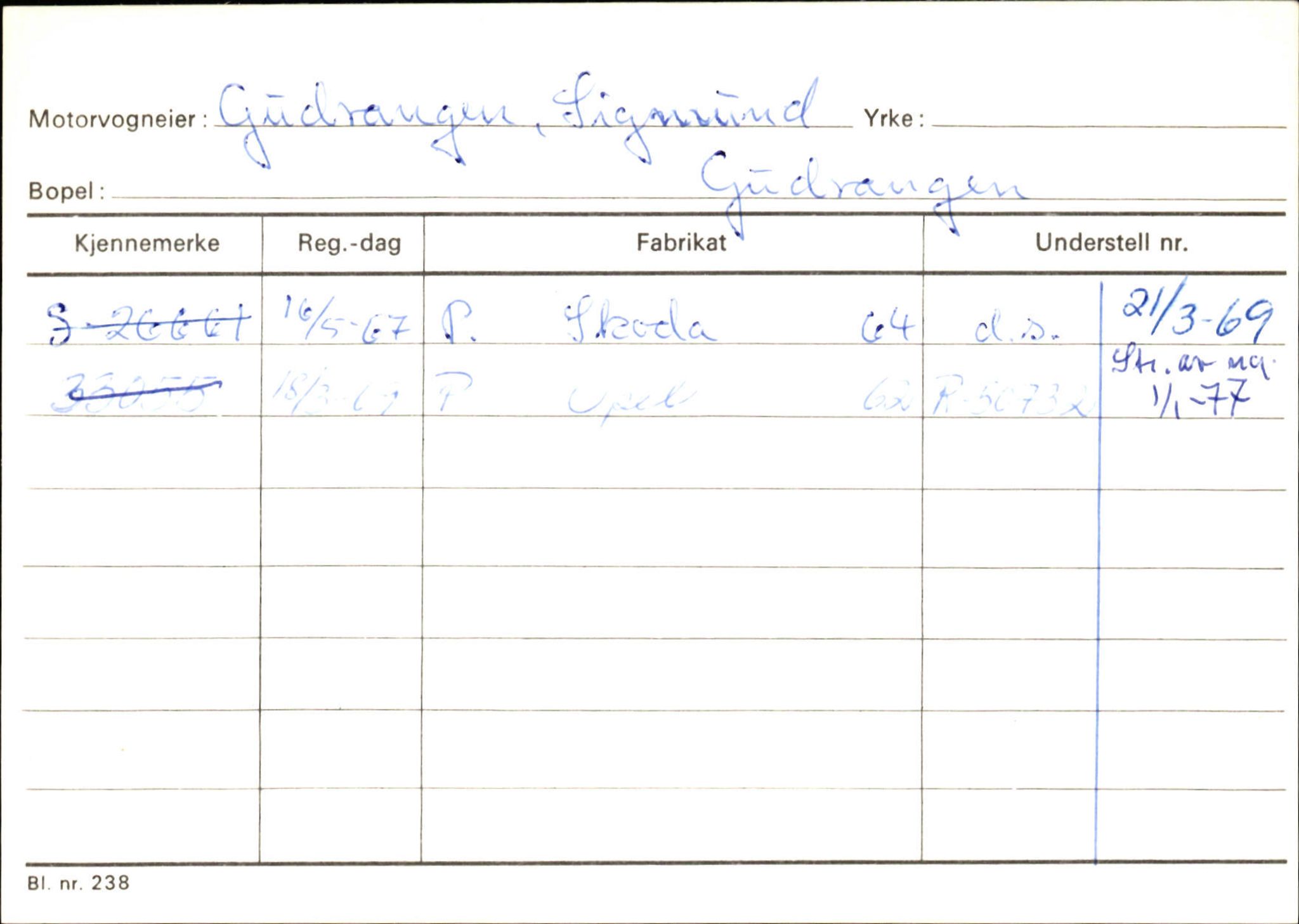 Statens vegvesen, Sogn og Fjordane vegkontor, AV/SAB-A-5301/4/F/L0125: Eigarregister Sogndal V-Å. Aurland A-Å. Fjaler A-N, 1945-1975, p. 665