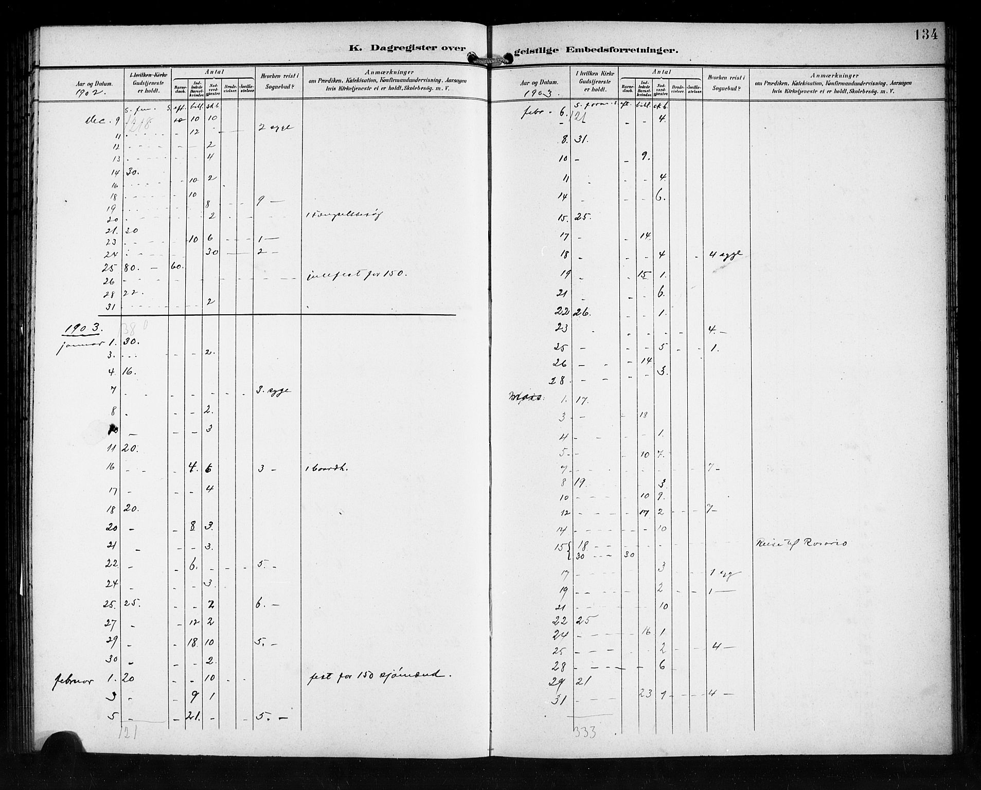 Den norske sjømannsmisjon i utlandet/Syd-Amerika (Buenos Aires m.fl.), SAB/SAB/PA-0118/H/Ha/L0002: Parish register (official) no. A 2, 1899-1919, p. 134