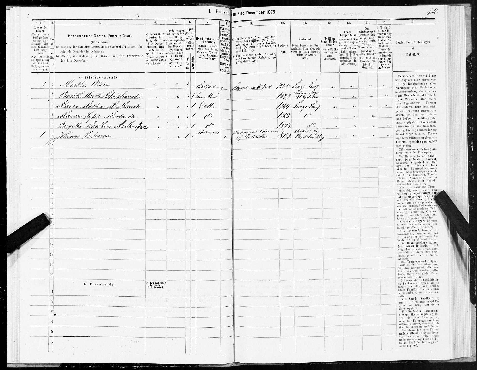 SAT, 1875 census for 1720L Levanger/Levanger, 1875, p. 3062