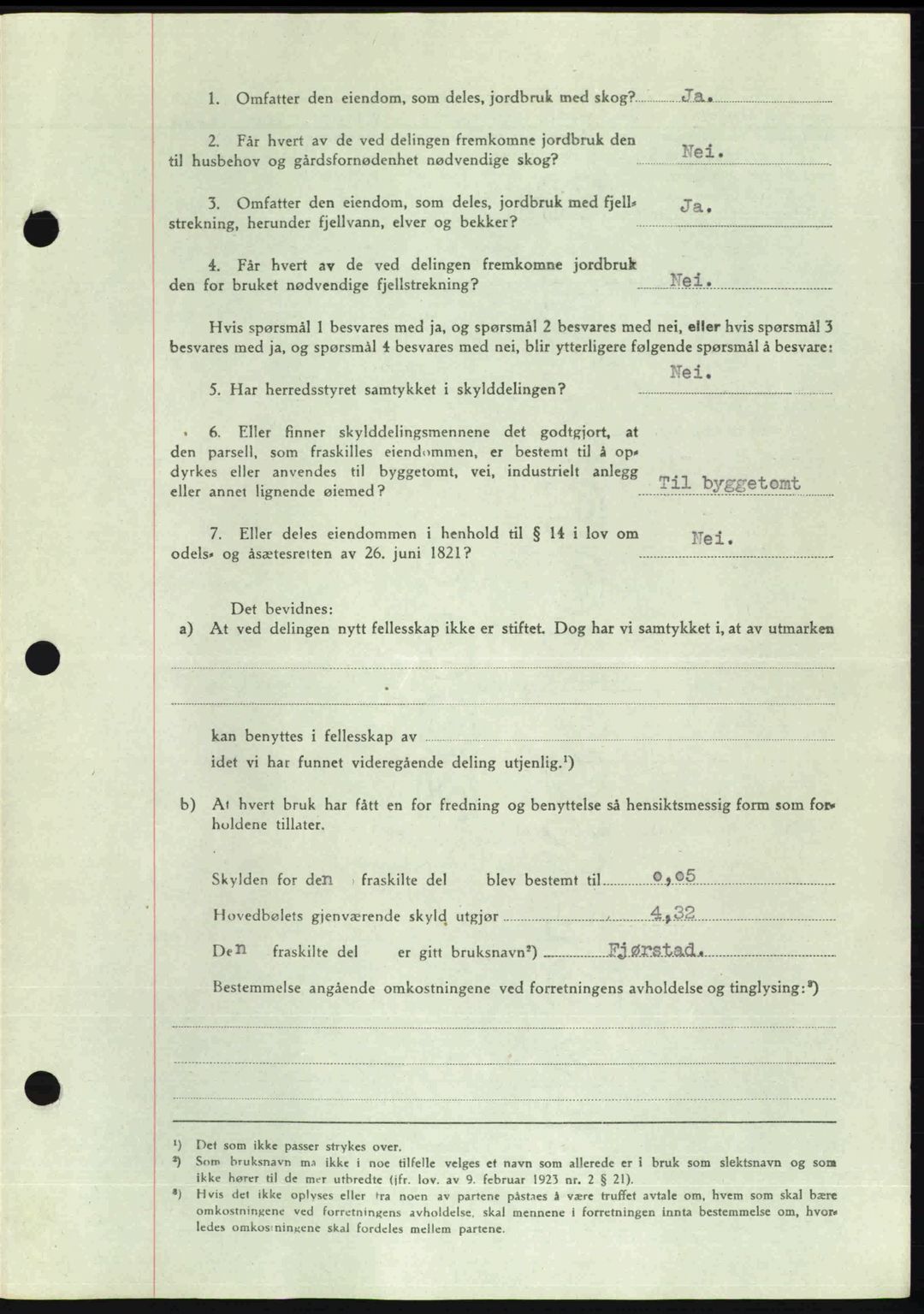 Romsdal sorenskriveri, SAT/A-4149/1/2/2C: Mortgage book no. A22, 1947-1947, Diary no: : 1015/1947