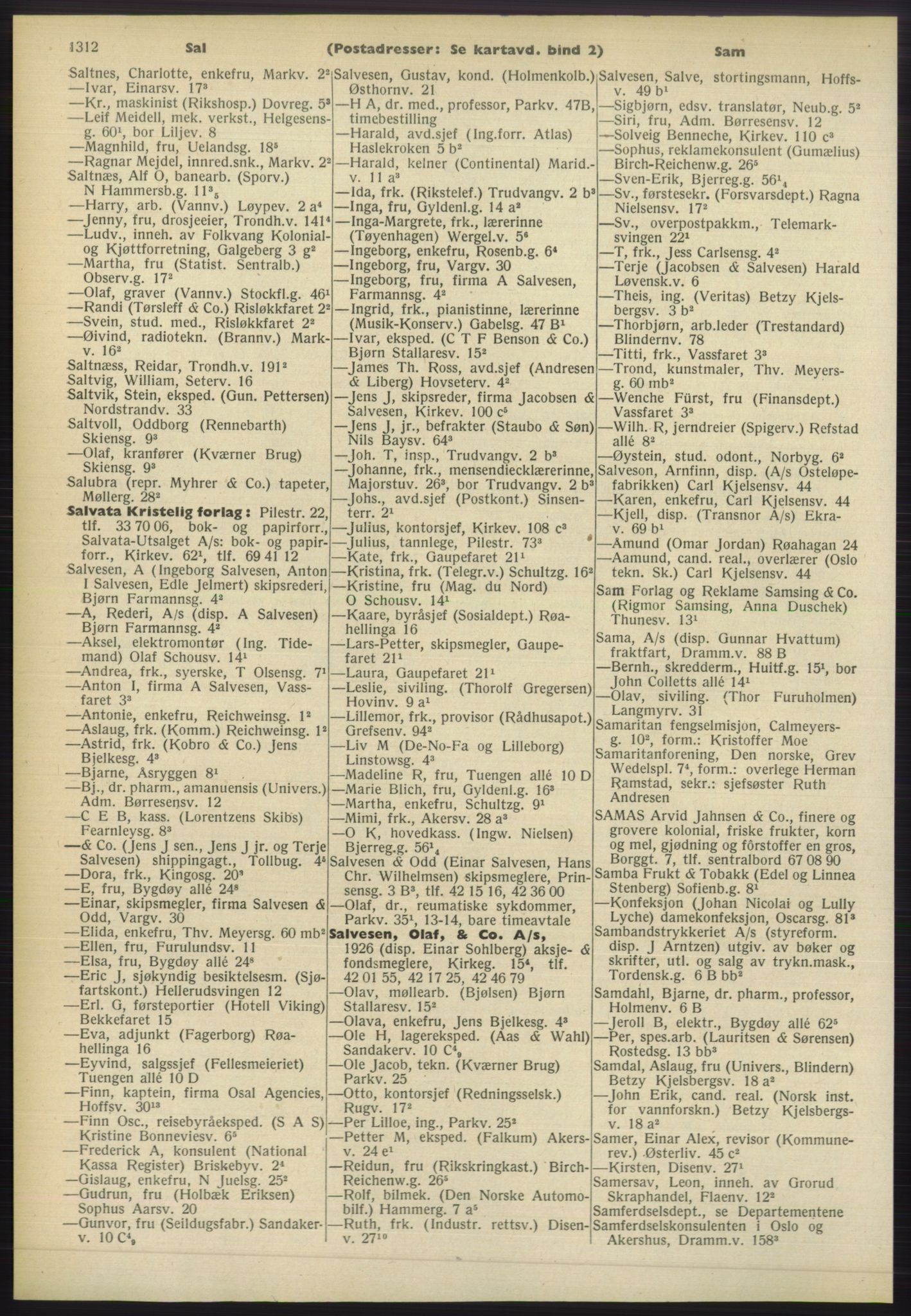 Kristiania/Oslo adressebok, PUBL/-, 1960-1961, p. 1312