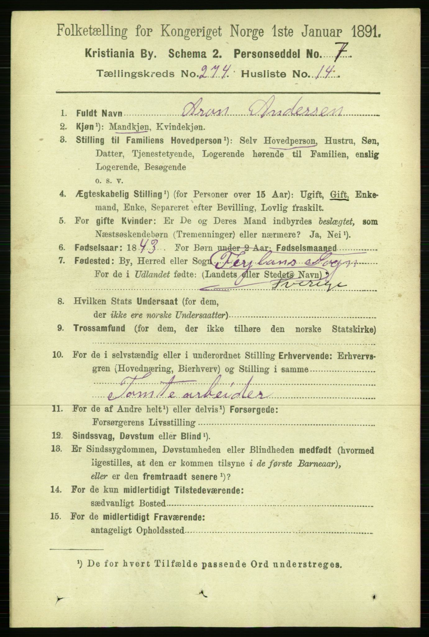 RA, 1891 census for 0301 Kristiania, 1891, p. 166619