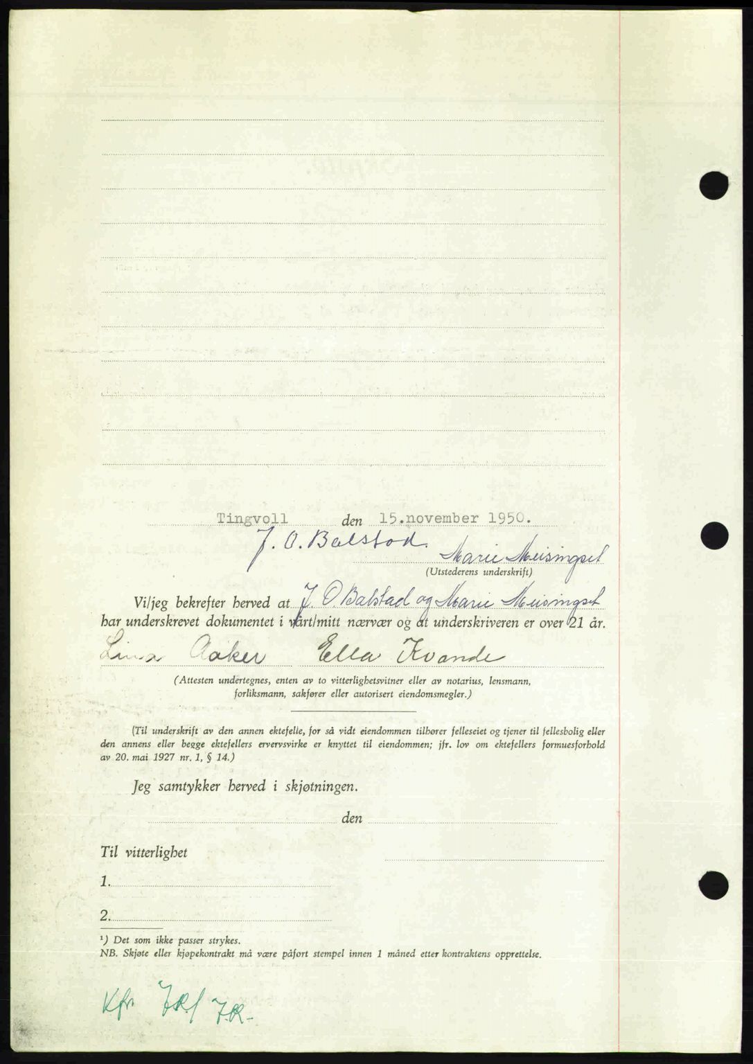 Nordmøre sorenskriveri, AV/SAT-A-4132/1/2/2Ca: Mortgage book no. A116, 1950-1950, Diary no: : 3787/1950