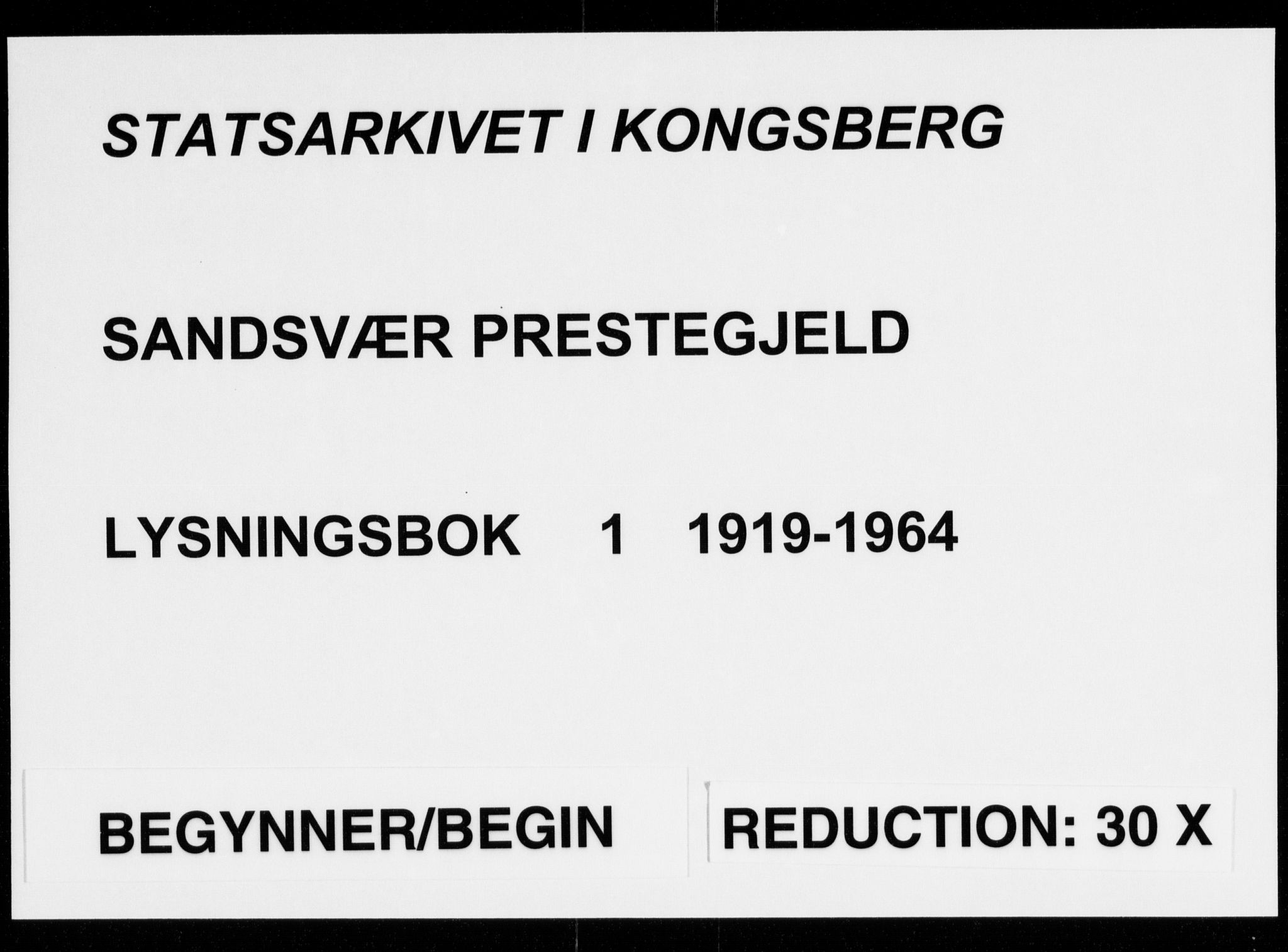 Sandsvær kirkebøker, AV/SAKO-A-244/H/Ha/L0001: Banns register no. 1, 1919-1964