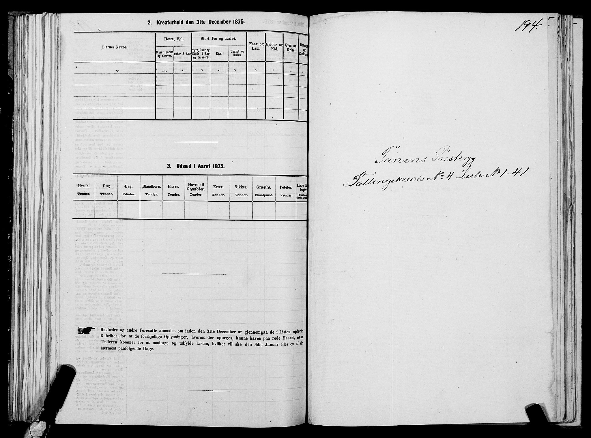 SATØ, 1875 census for 2025P Tana, 1875, p. 1194