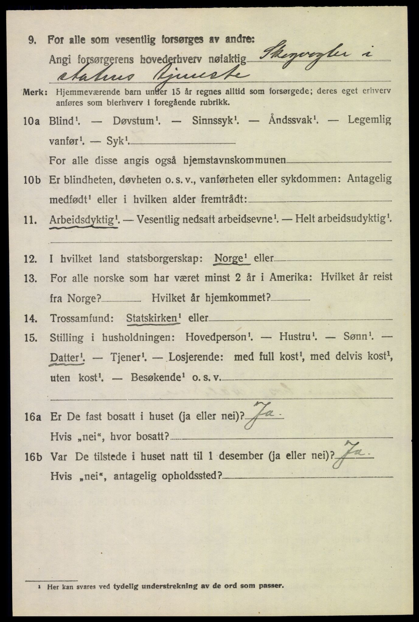 SAH, 1920 census for Trysil, 1920, p. 7878