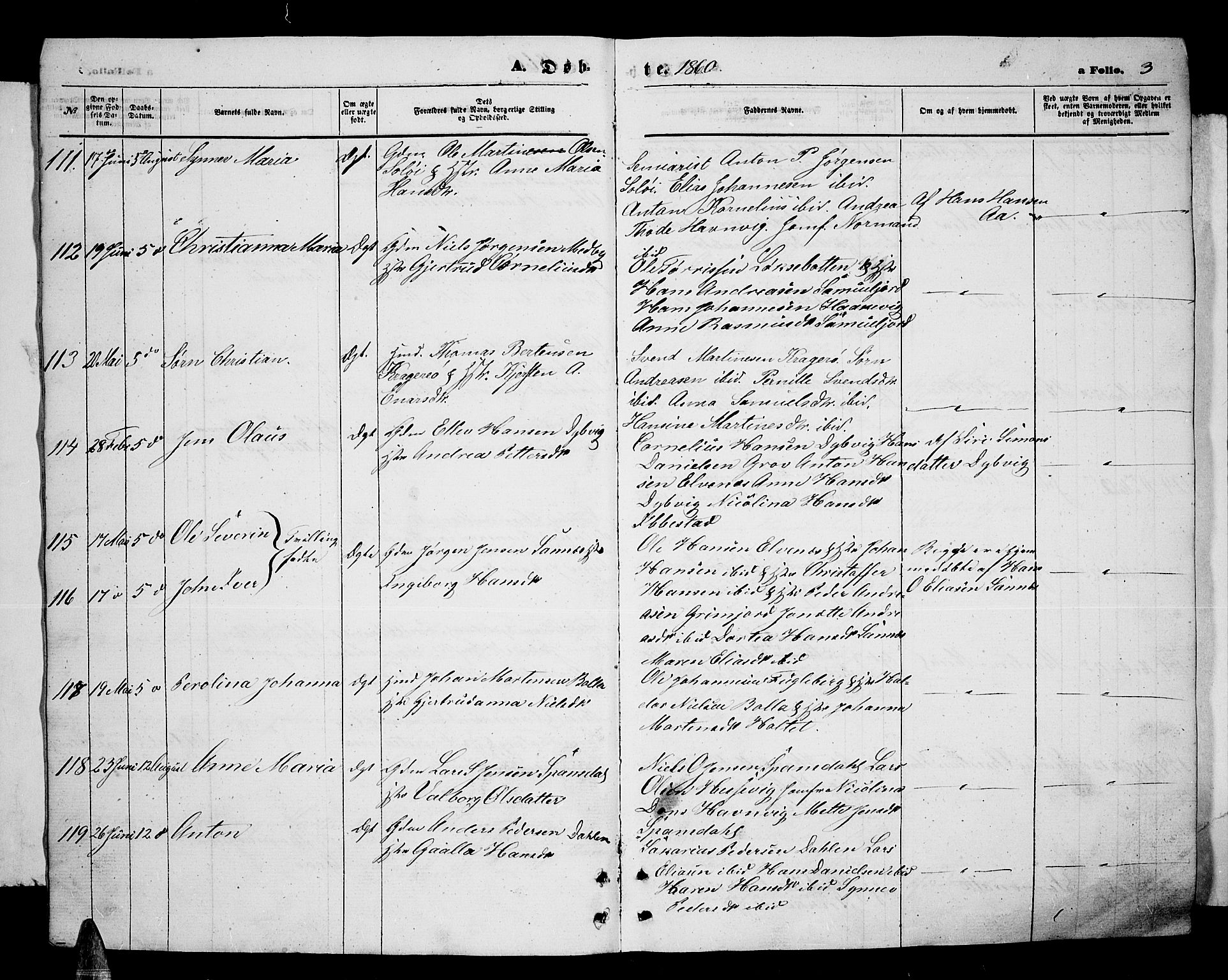 Ibestad sokneprestembete, AV/SATØ-S-0077/H/Ha/Hab/L0005klokker: Parish register (copy) no. 5, 1860-1871, p. 3