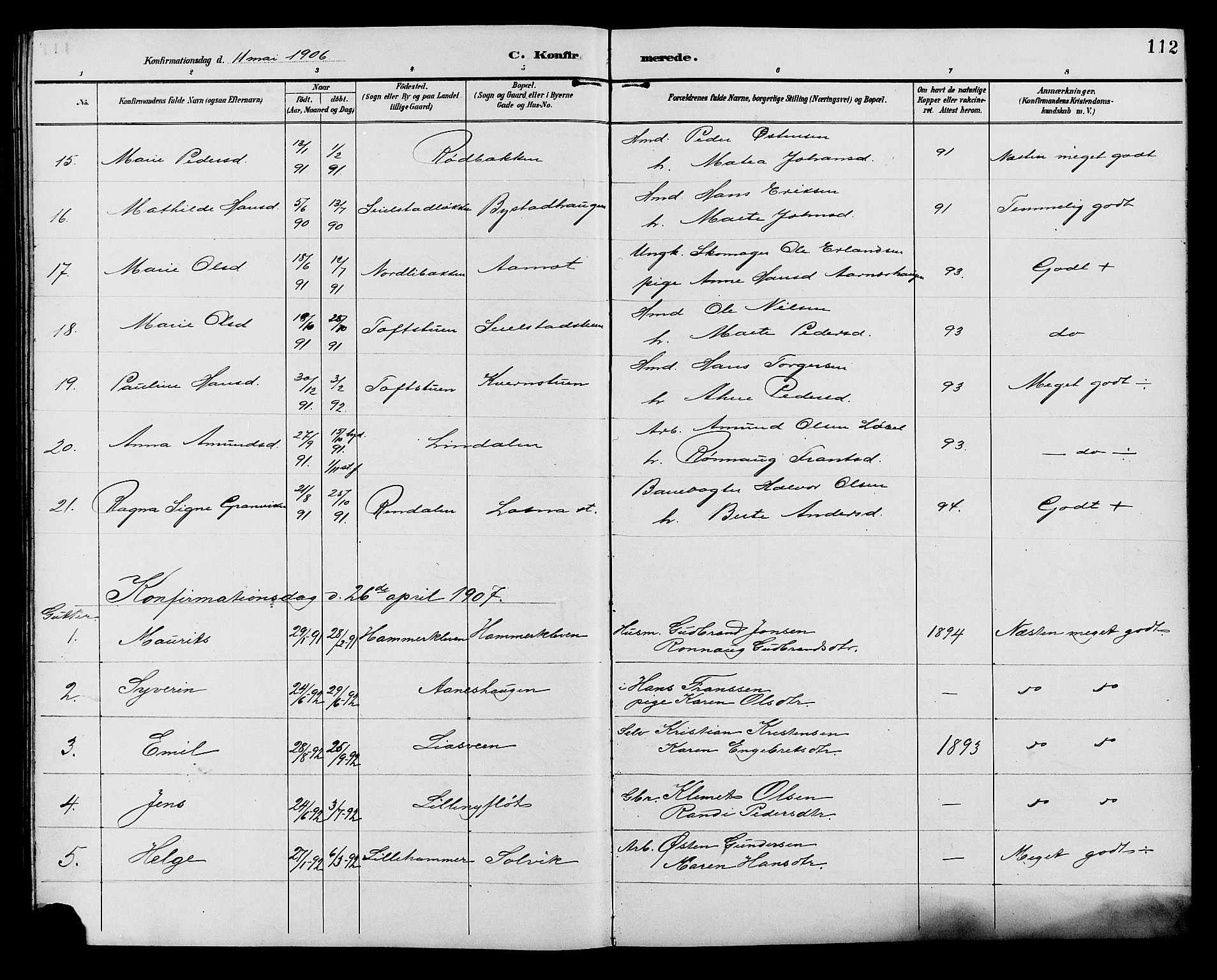 Ringebu prestekontor, SAH/PREST-082/H/Ha/Hab/L0007: Parish register (copy) no. 7, 1890-1910, p. 112