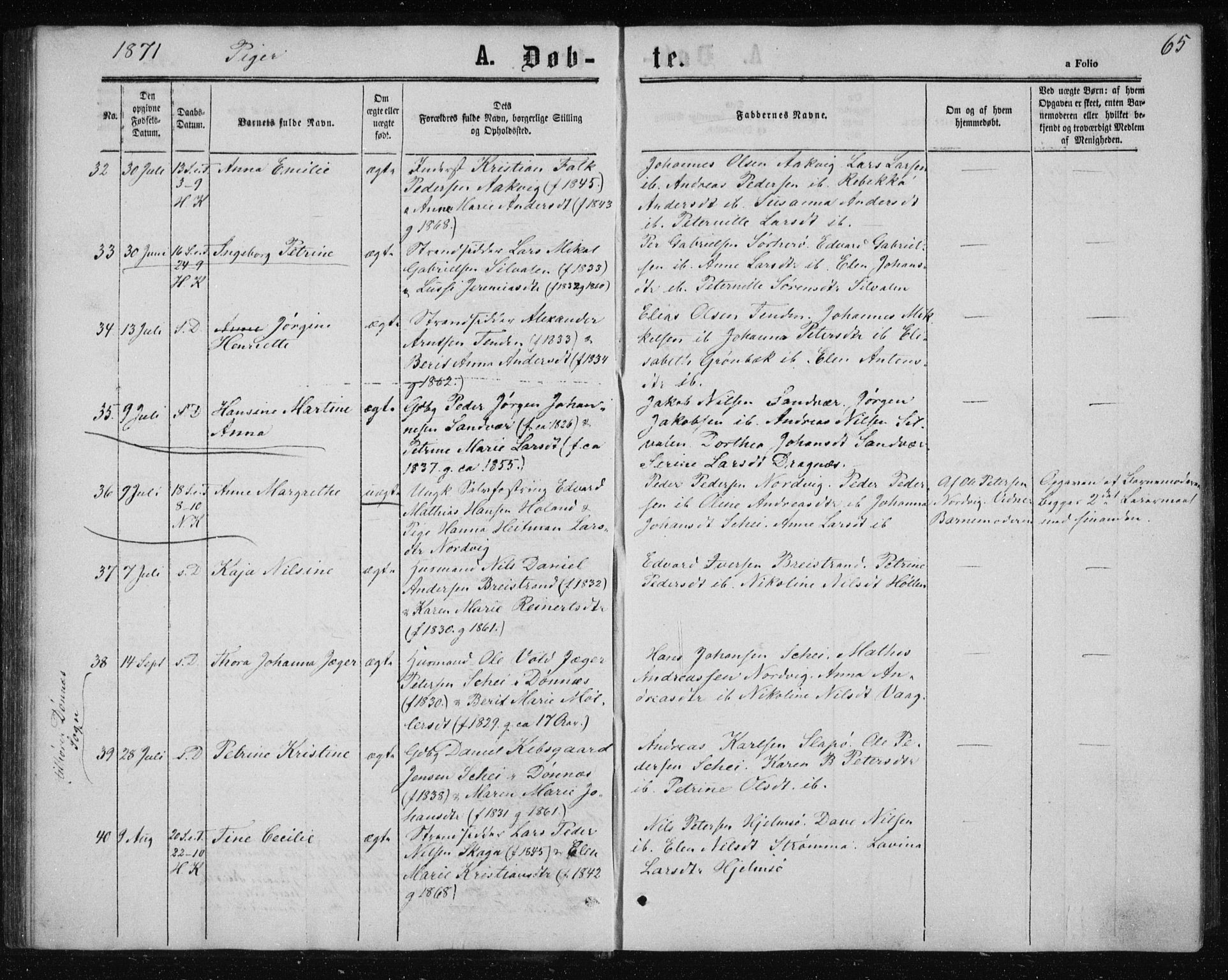 Ministerialprotokoller, klokkerbøker og fødselsregistre - Nordland, SAT/A-1459/834/L0505: Parish register (official) no. 834A03, 1862-1871, p. 65