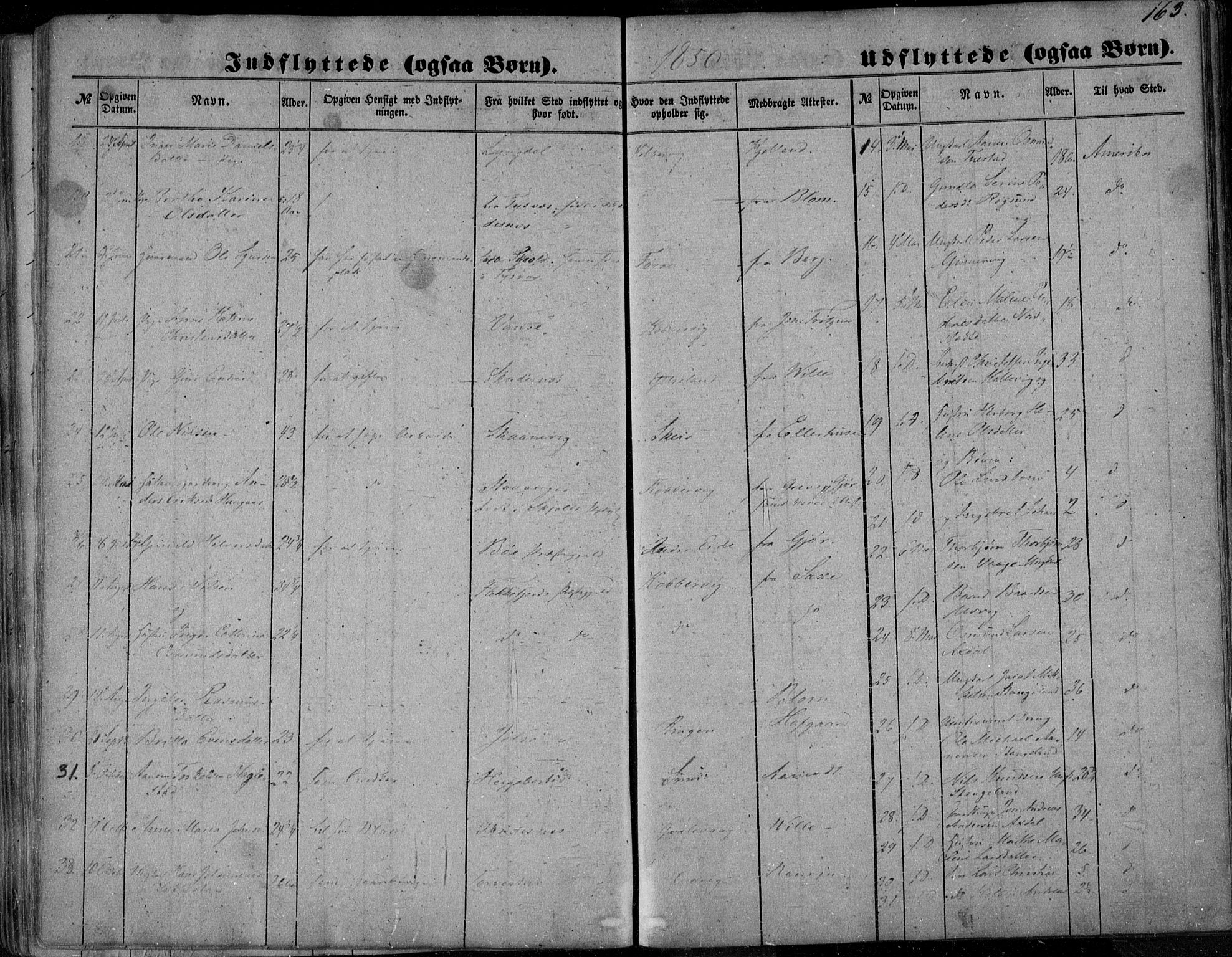 Avaldsnes sokneprestkontor, SAST/A -101851/H/Ha/Haa/L0008: Parish register (official) no. A 8, 1847-1857, p. 163