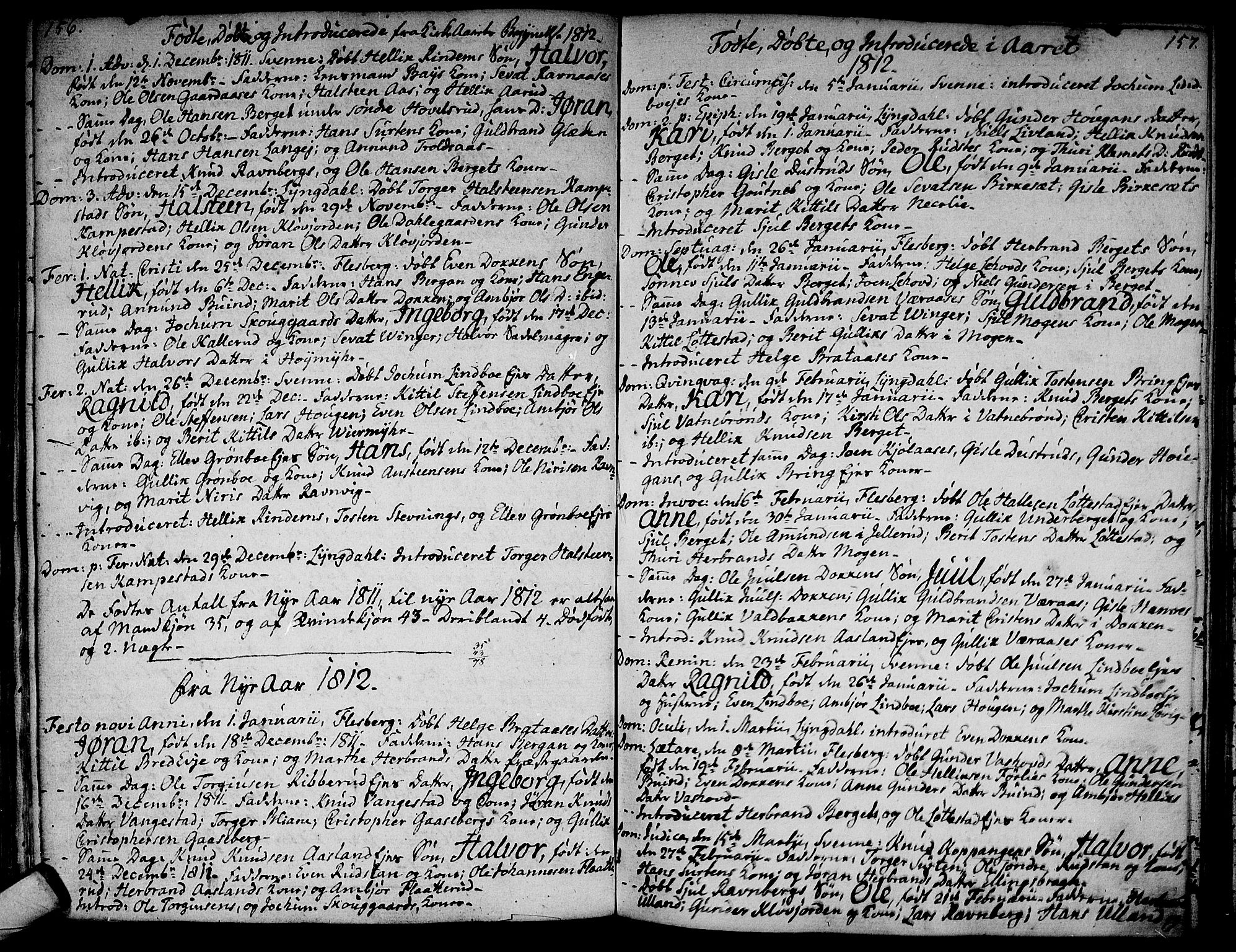Flesberg kirkebøker, SAKO/A-18/F/Fa/L0004: Parish register (official) no. I 4, 1788-1815, p. 156-157