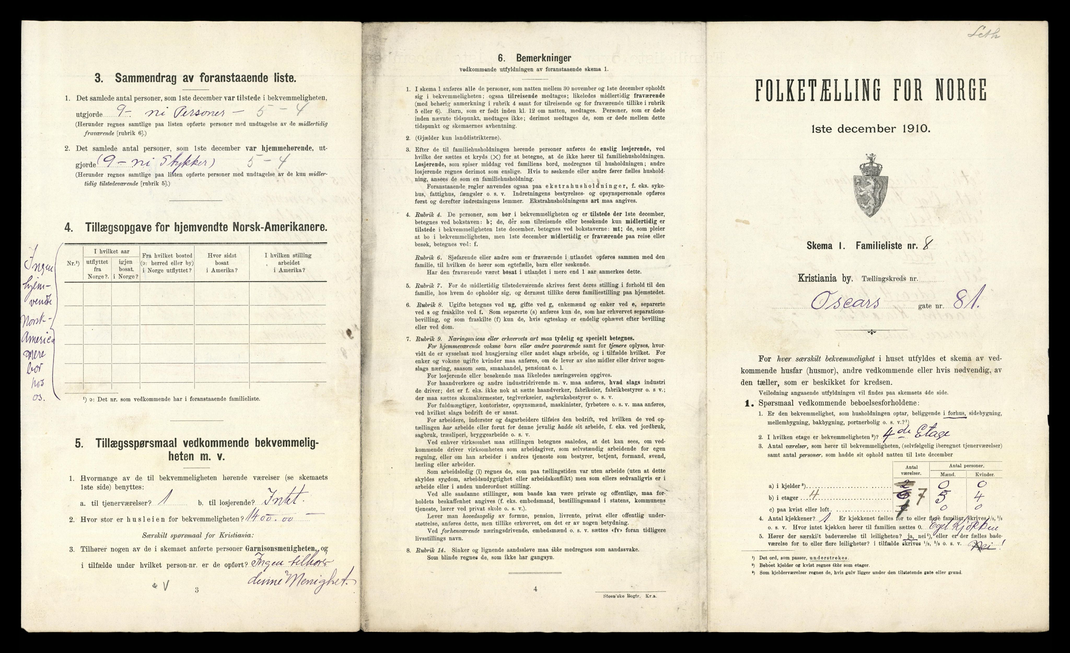 RA, 1910 census for Kristiania, 1910, p. 74743