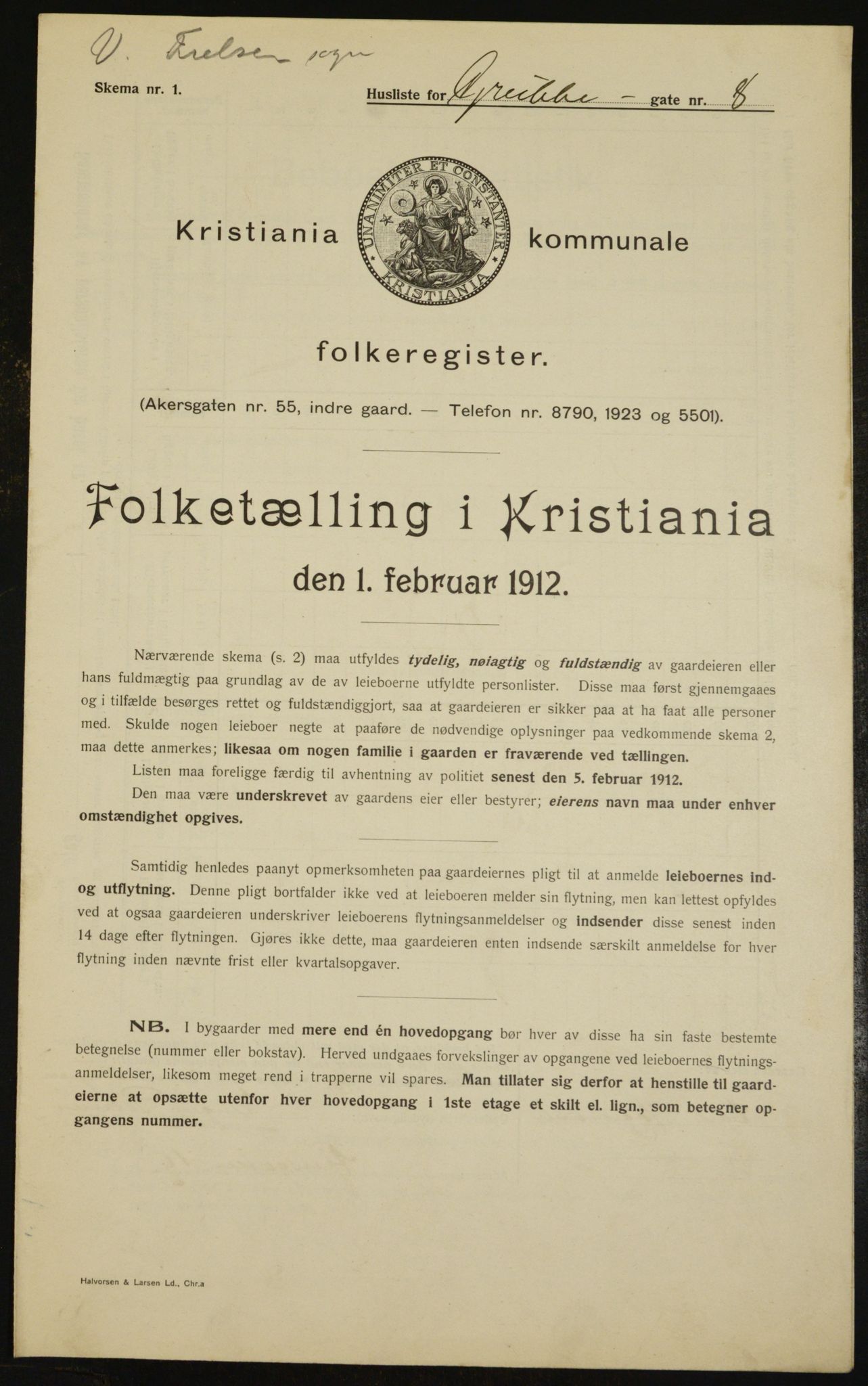 OBA, Municipal Census 1912 for Kristiania, 1912, p. 30044