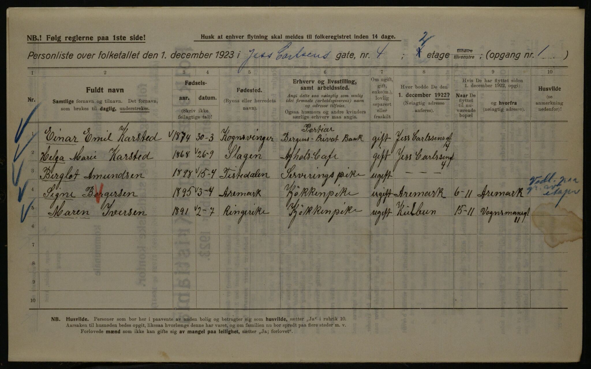 OBA, Municipal Census 1923 for Kristiania, 1923, p. 52630