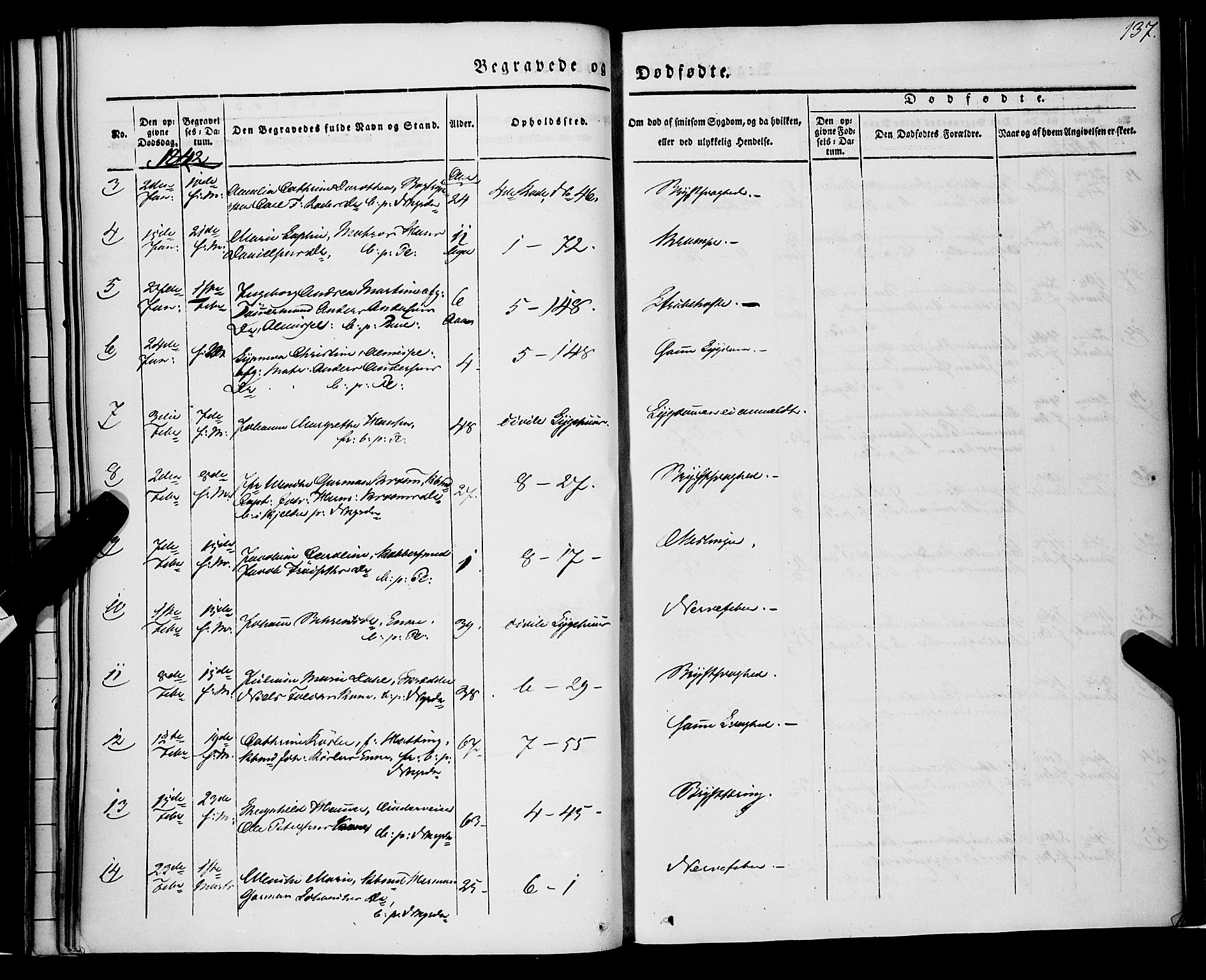 Nykirken Sokneprestembete, AV/SAB-A-77101/H/Haa/L0041: Parish register (official) no. E 1, 1833-1850, p. 137