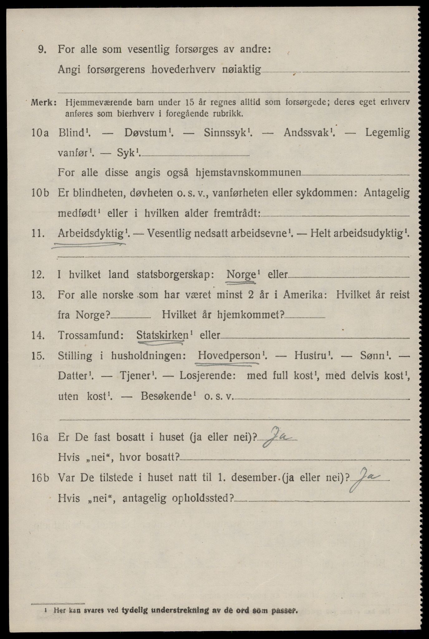 SAST, 1920 census for Jelsa, 1920, p. 2603