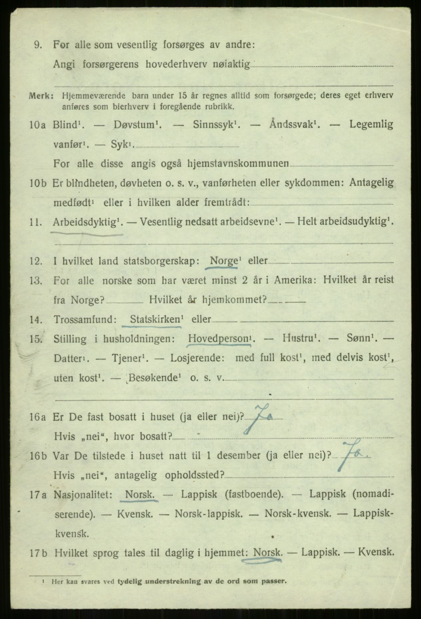 SATØ, 1920 census for Hillesøy, 1920, p. 2576