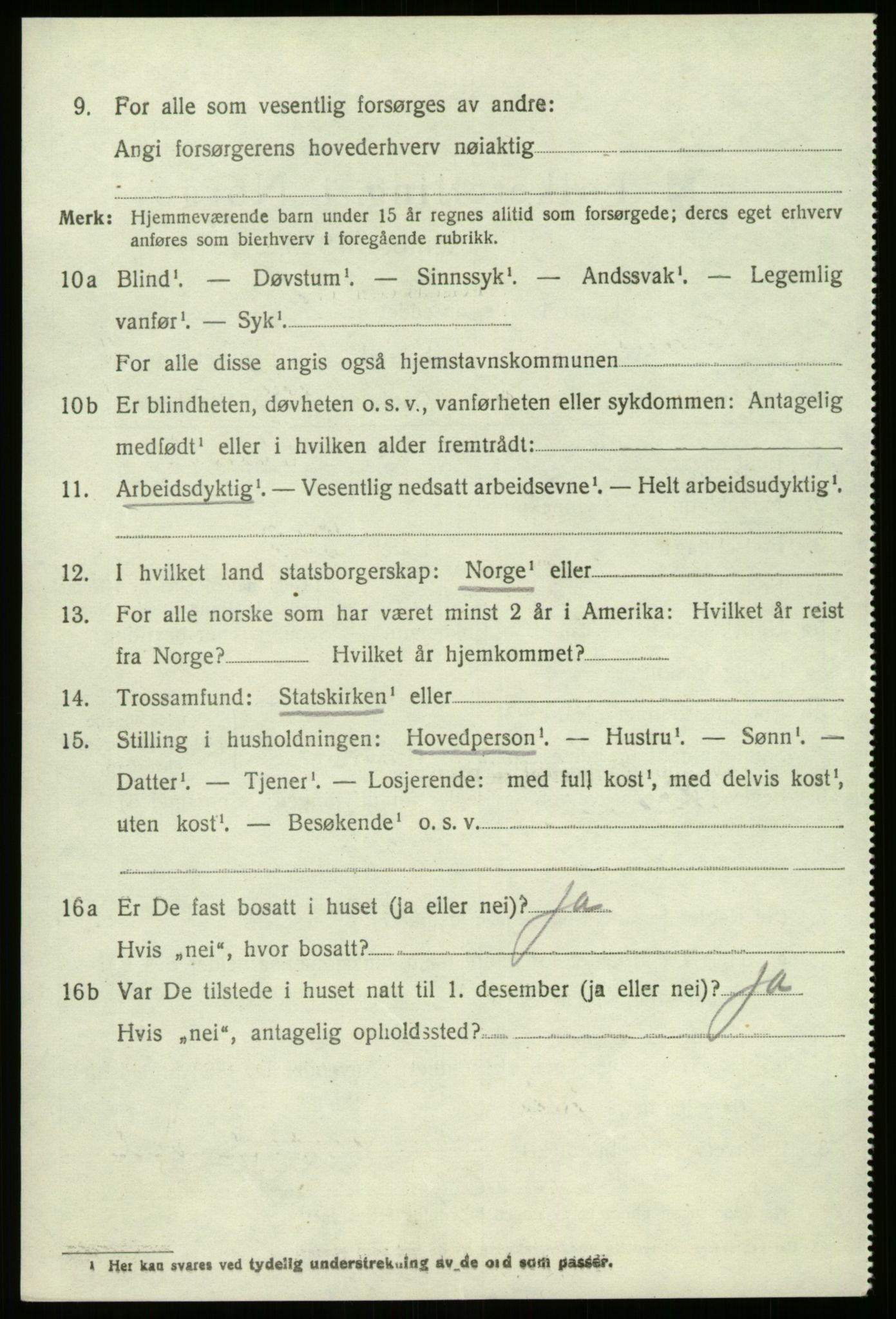 SAB, 1920 census for Gaular, 1920, p. 6905