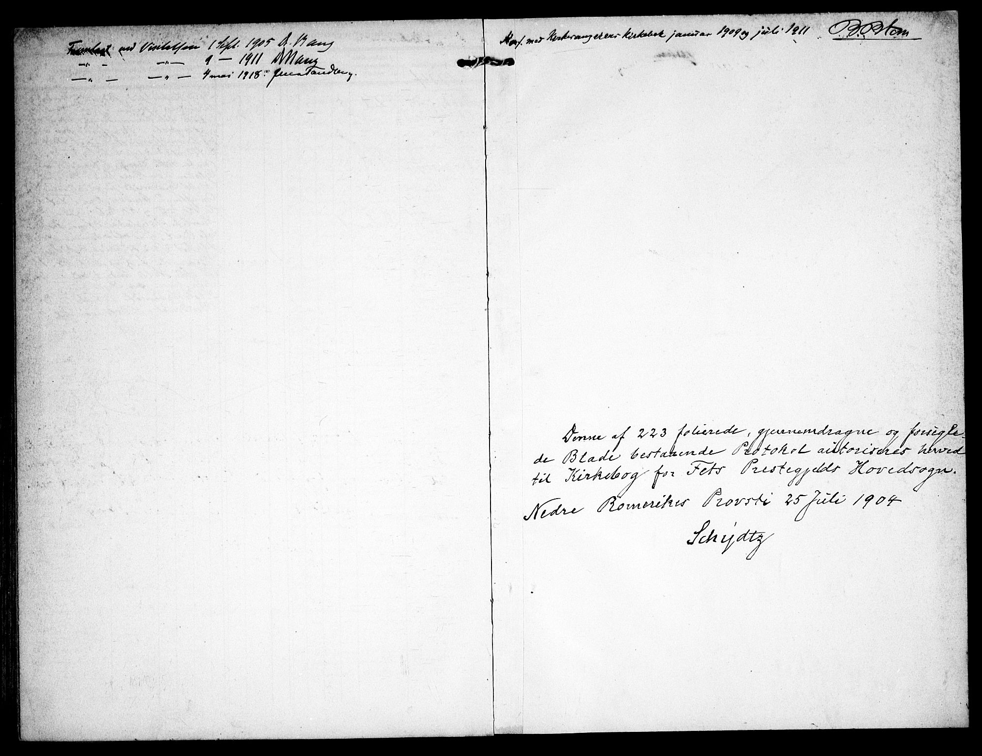 Fet prestekontor Kirkebøker, SAO/A-10370a/F/Fa/L0016: Parish register (official) no. I 16, 1905-1914