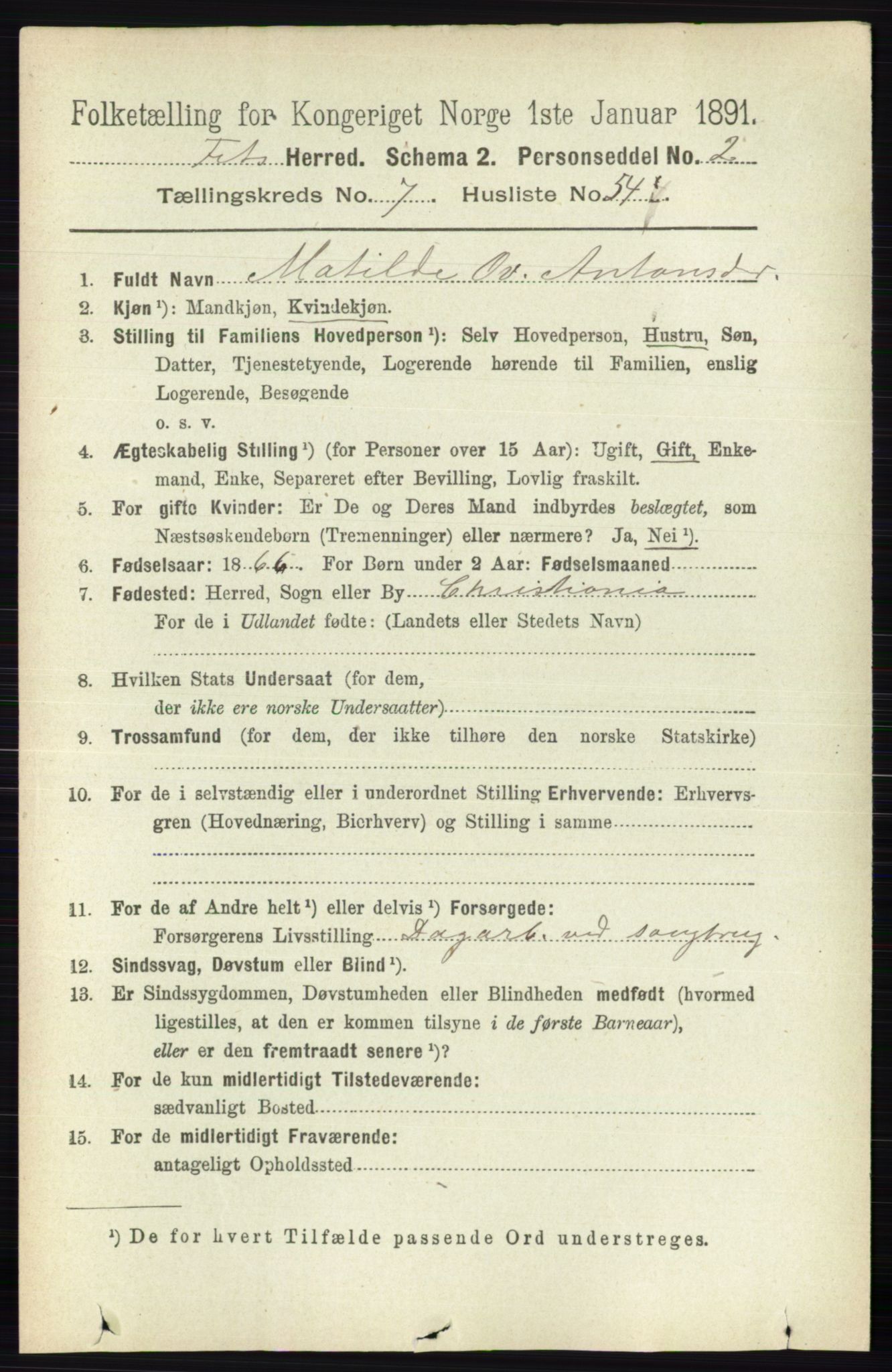 RA, 1891 census for 0227 Fet, 1891, p. 2756