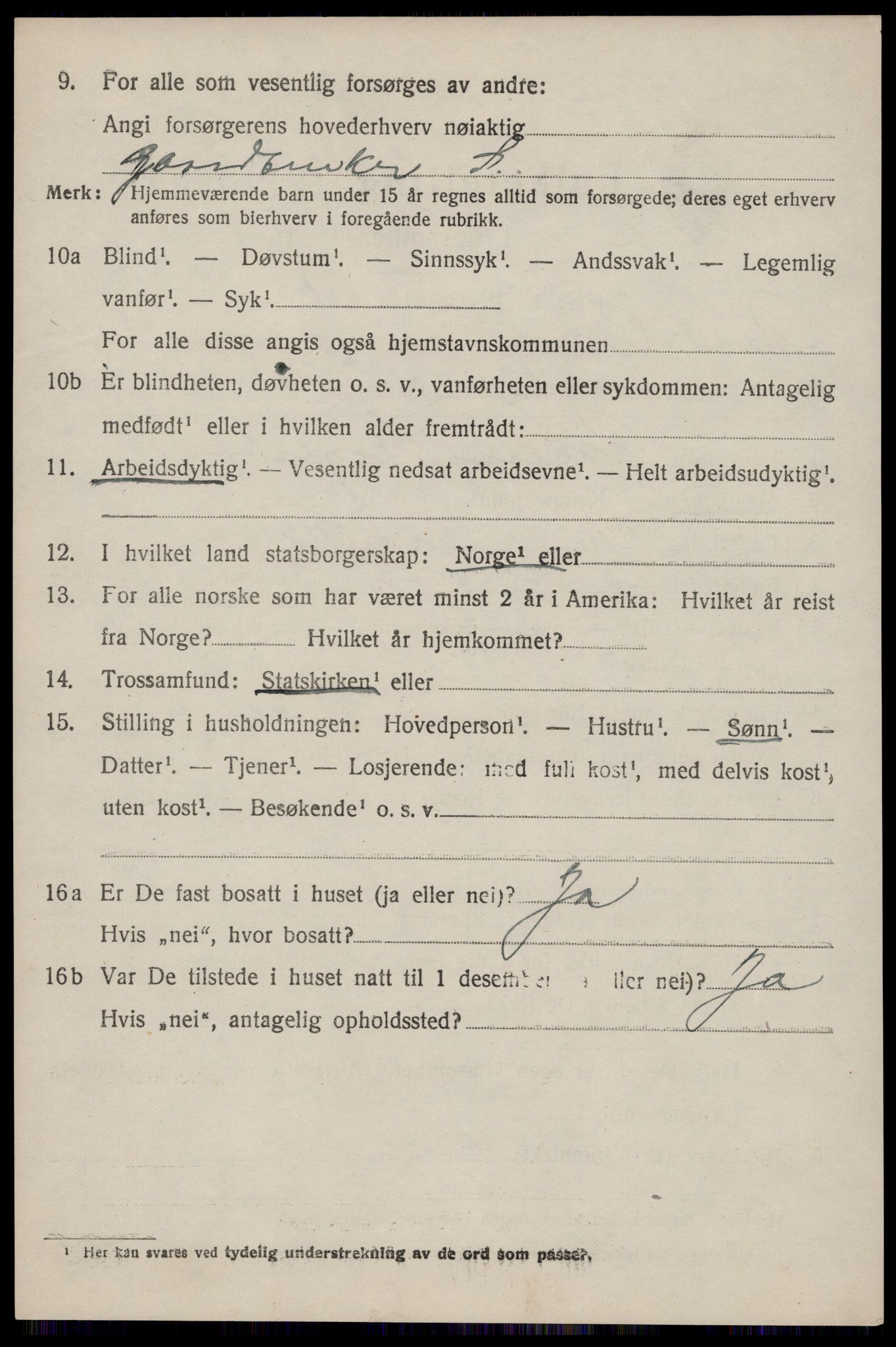 SAST, 1920 census for Årdal, 1920, p. 1465