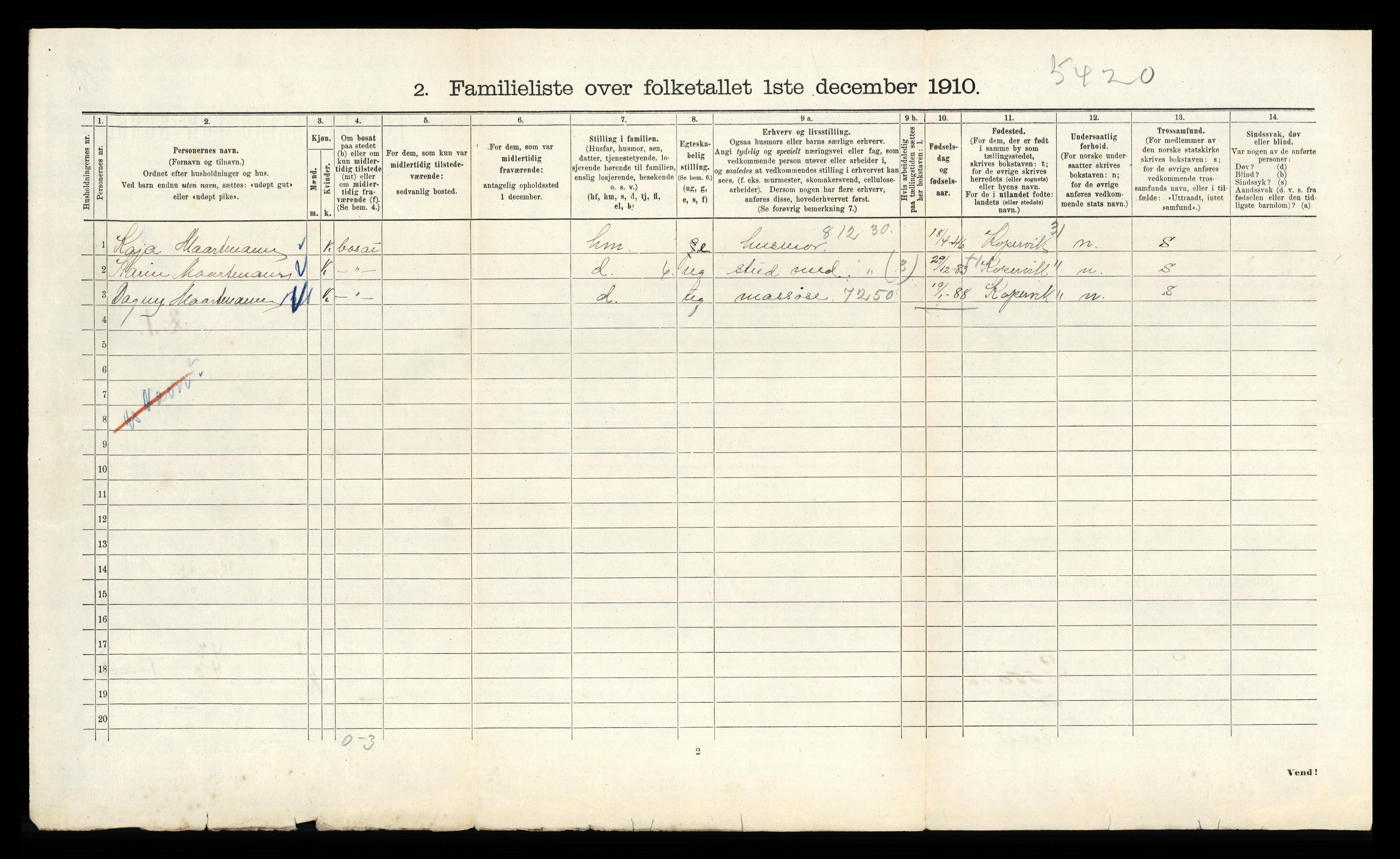 RA, 1910 census for Kristiania, 1910, p. 119690