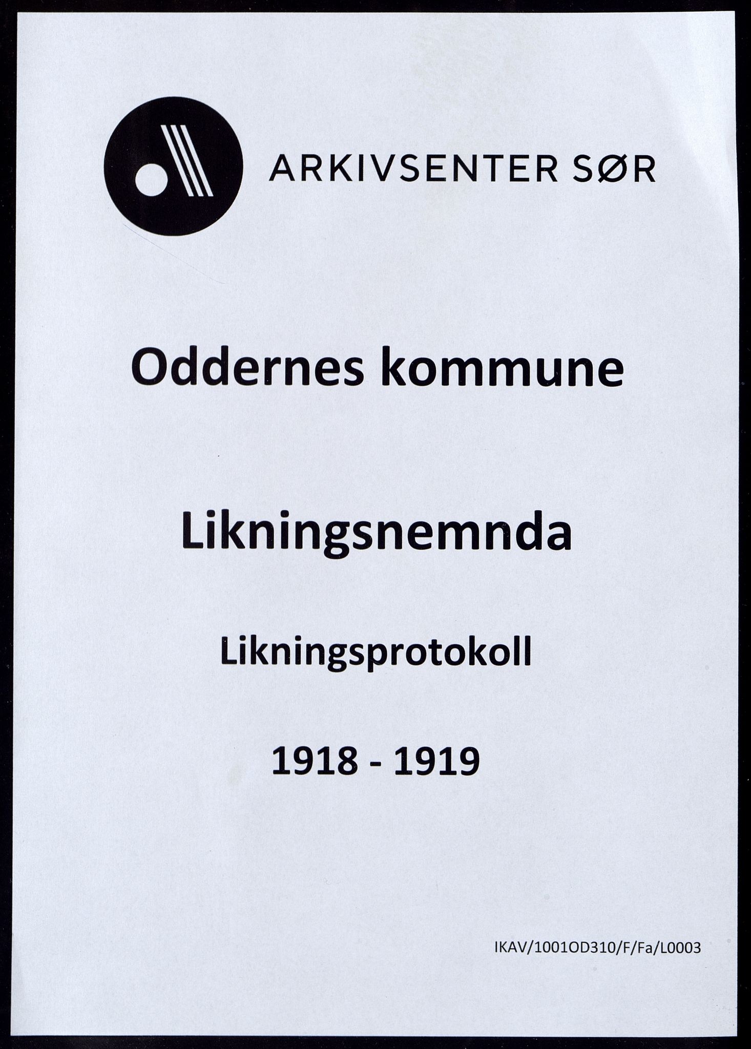 Oddernes kommune - Likningsnemnda, ARKSOR/1001OD310/F/Fa/L0003: Likningsprotokoll - kommuneskatt og skoleskatt, 1918-1919