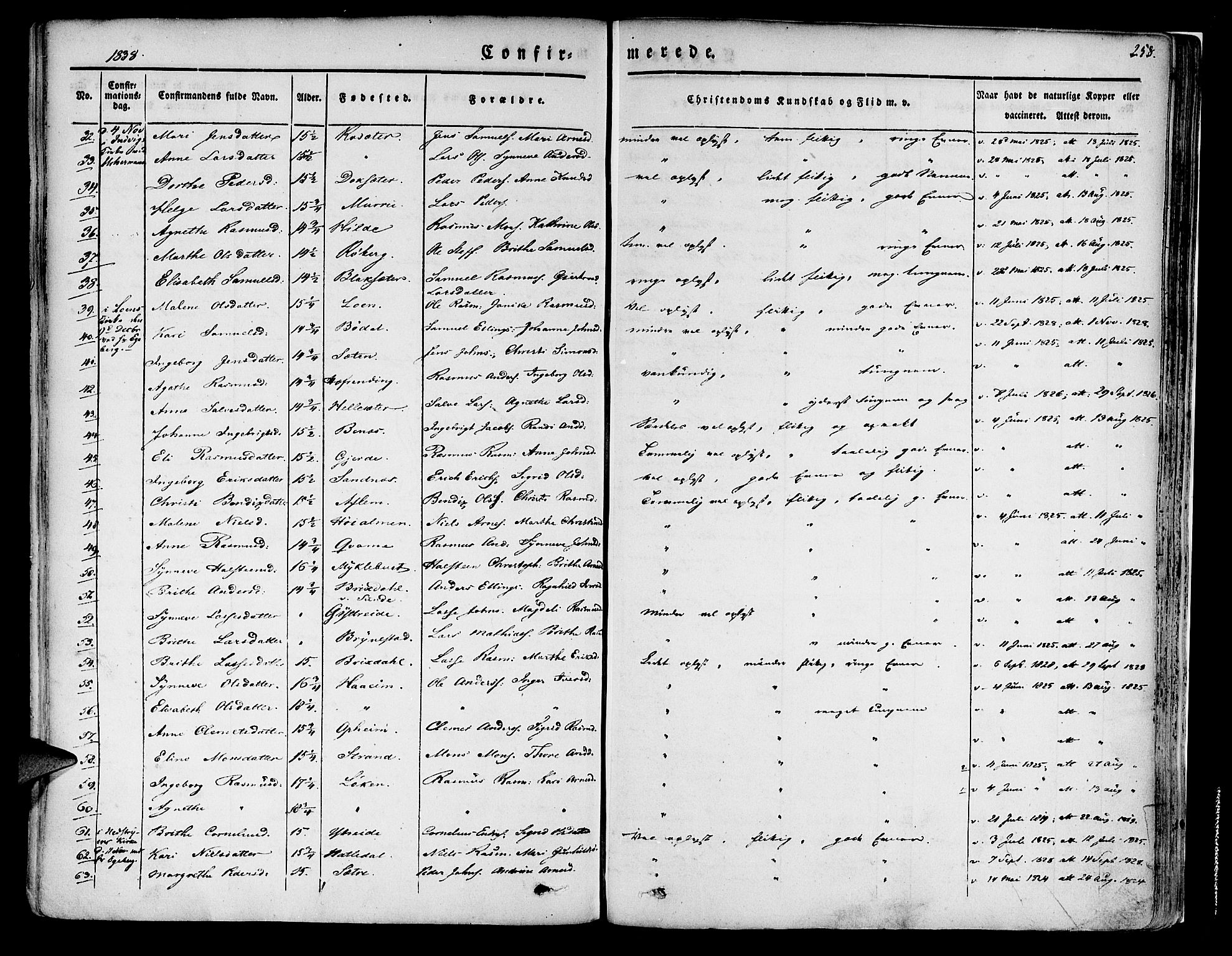 Innvik sokneprestembete, AV/SAB-A-80501: Parish register (official) no. A 4I, 1831-1846, p. 258