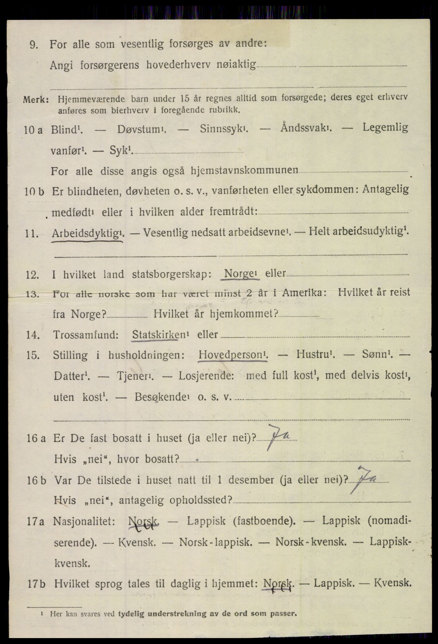 SAT, 1920 census for Nordfold, 1920, p. 514