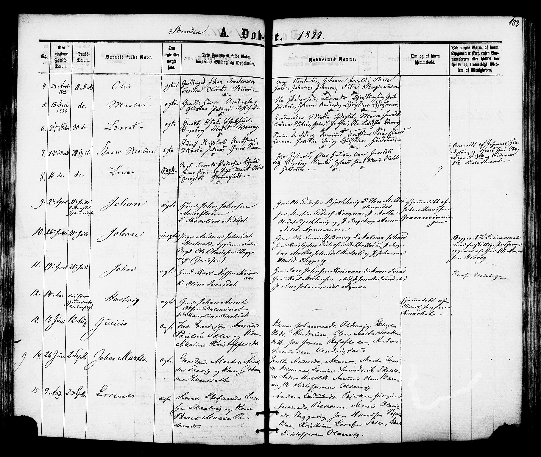 Ministerialprotokoller, klokkerbøker og fødselsregistre - Nord-Trøndelag, AV/SAT-A-1458/701/L0009: Parish register (official) no. 701A09 /2, 1864-1882, p. 133