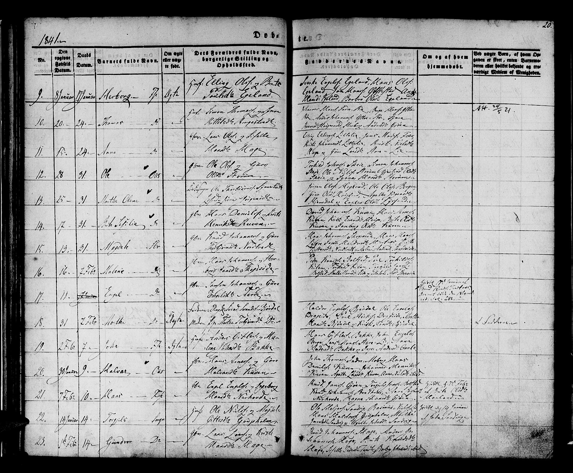 Os sokneprestembete, AV/SAB-A-99929: Parish register (official) no. A 15, 1839-1851, p. 21