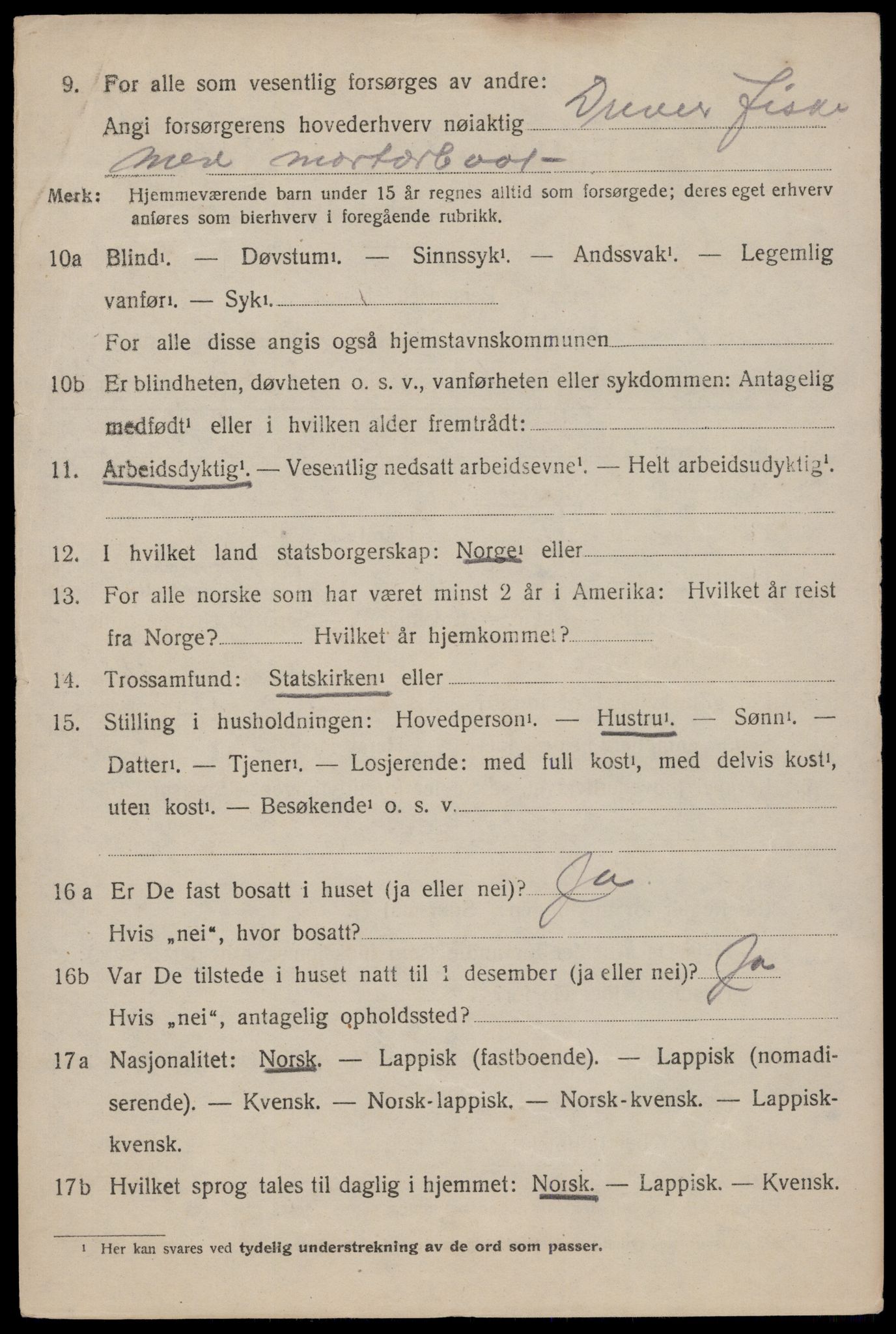 SAT, 1920 census for Buksnes, 1920, p. 5970