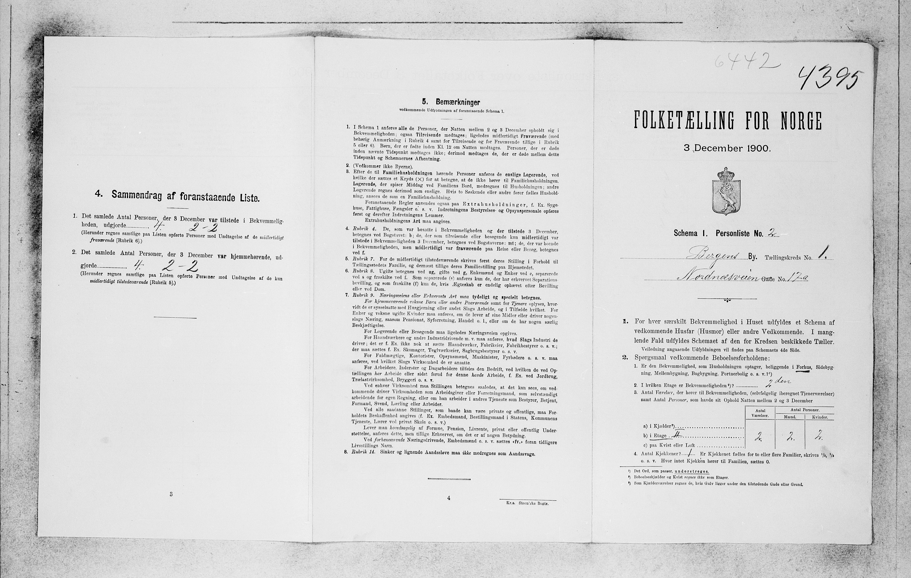 SAB, 1900 census for Bergen, 1900, p. 412