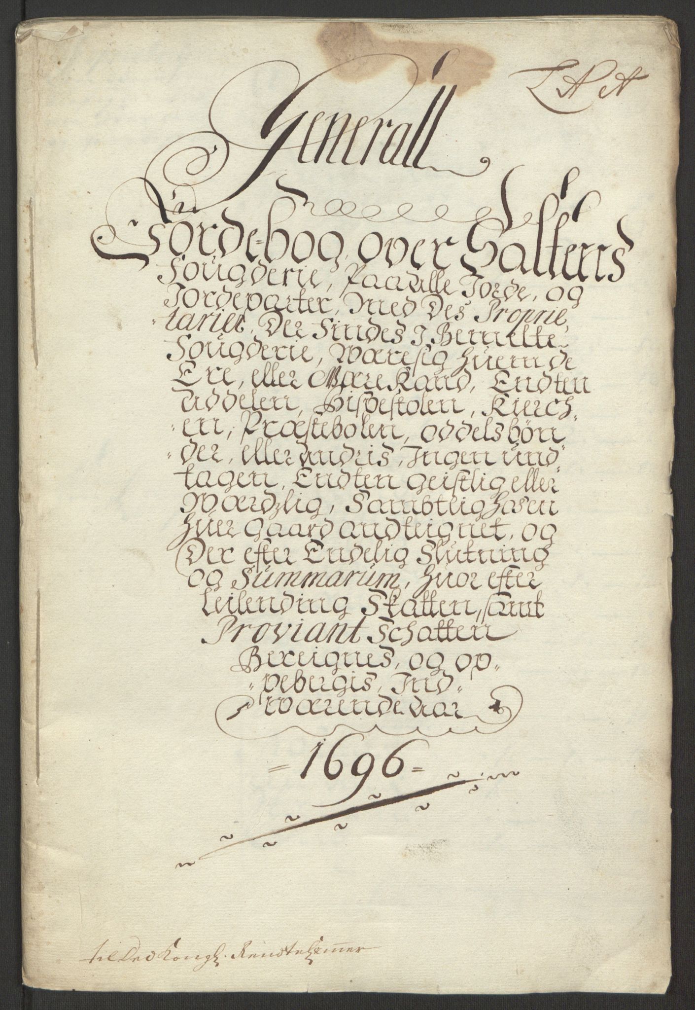 Rentekammeret inntil 1814, Reviderte regnskaper, Fogderegnskap, RA/EA-4092/R66/L4578: Fogderegnskap Salten, 1694-1696, p. 202
