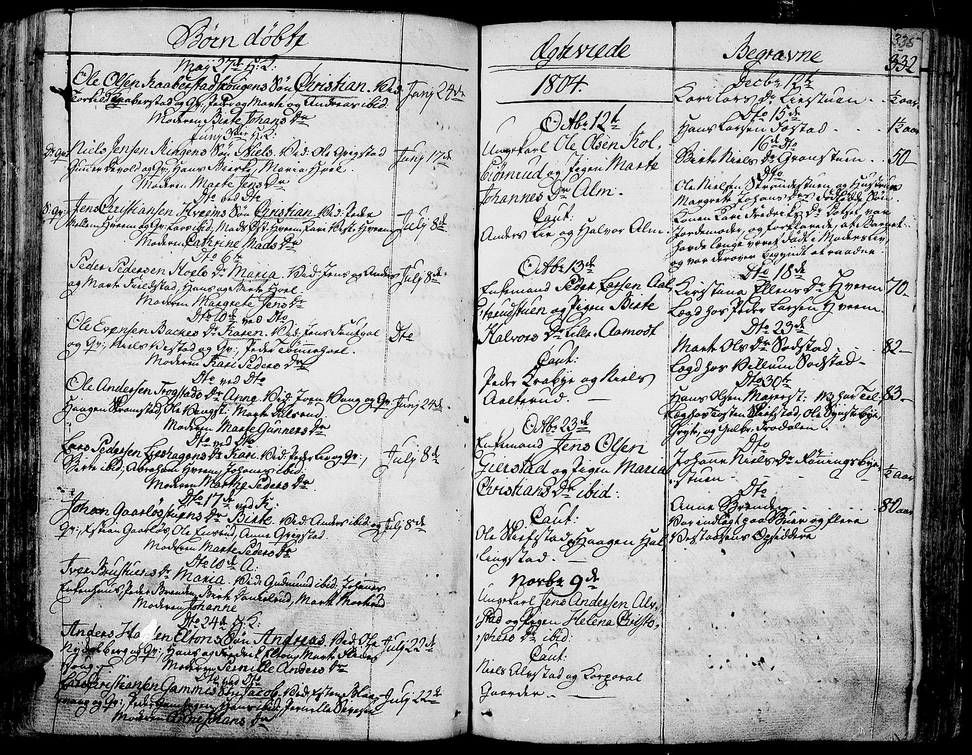 Toten prestekontor, SAH/PREST-102/H/Ha/Haa/L0007: Parish register (official) no. 7, 1794-1809, p. 335
