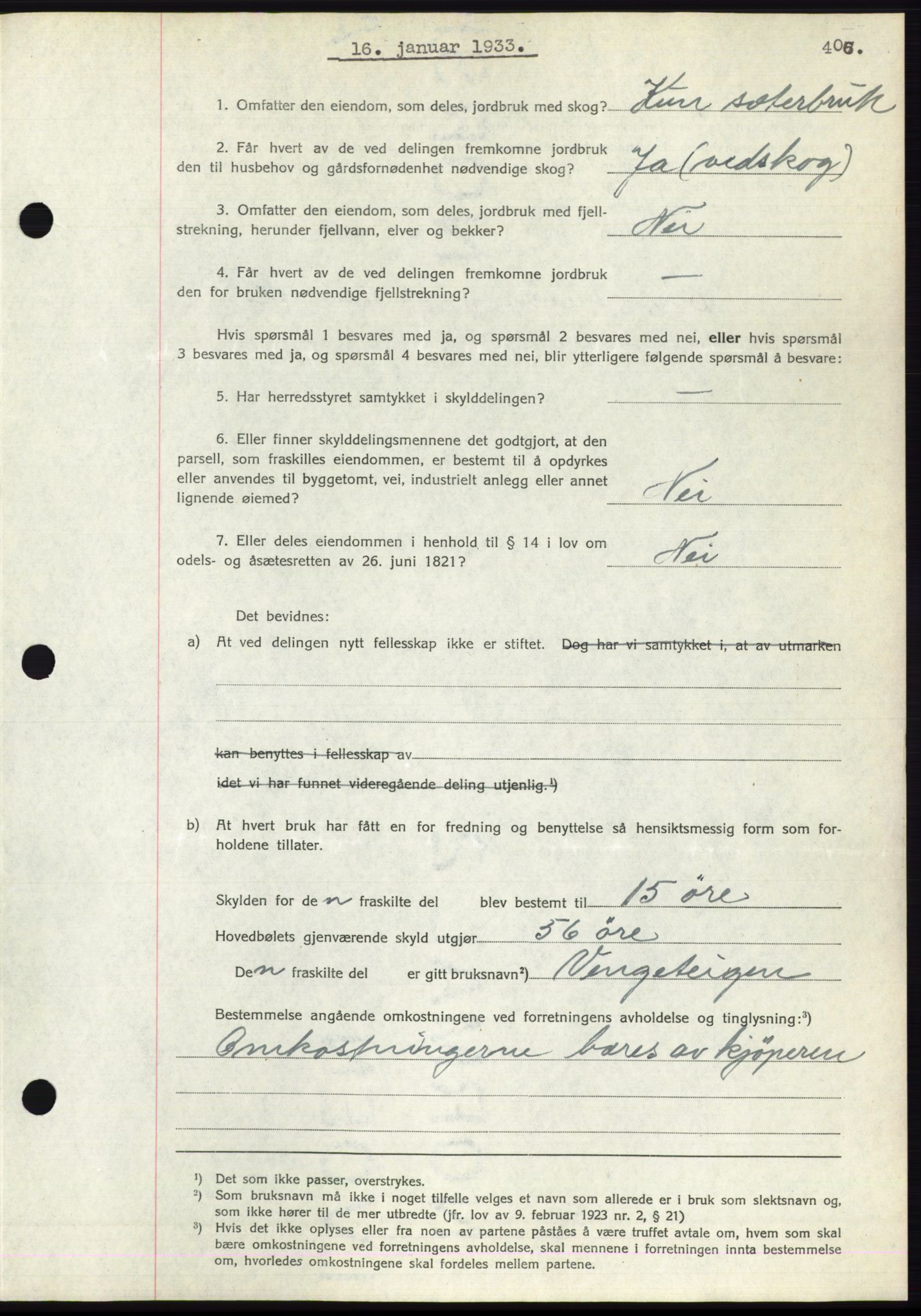 Romsdal sorenskriveri, AV/SAT-A-4149/1/2/2C/L0062: Mortgage book no. 56, 1932-1933, Deed date: 16.01.1933