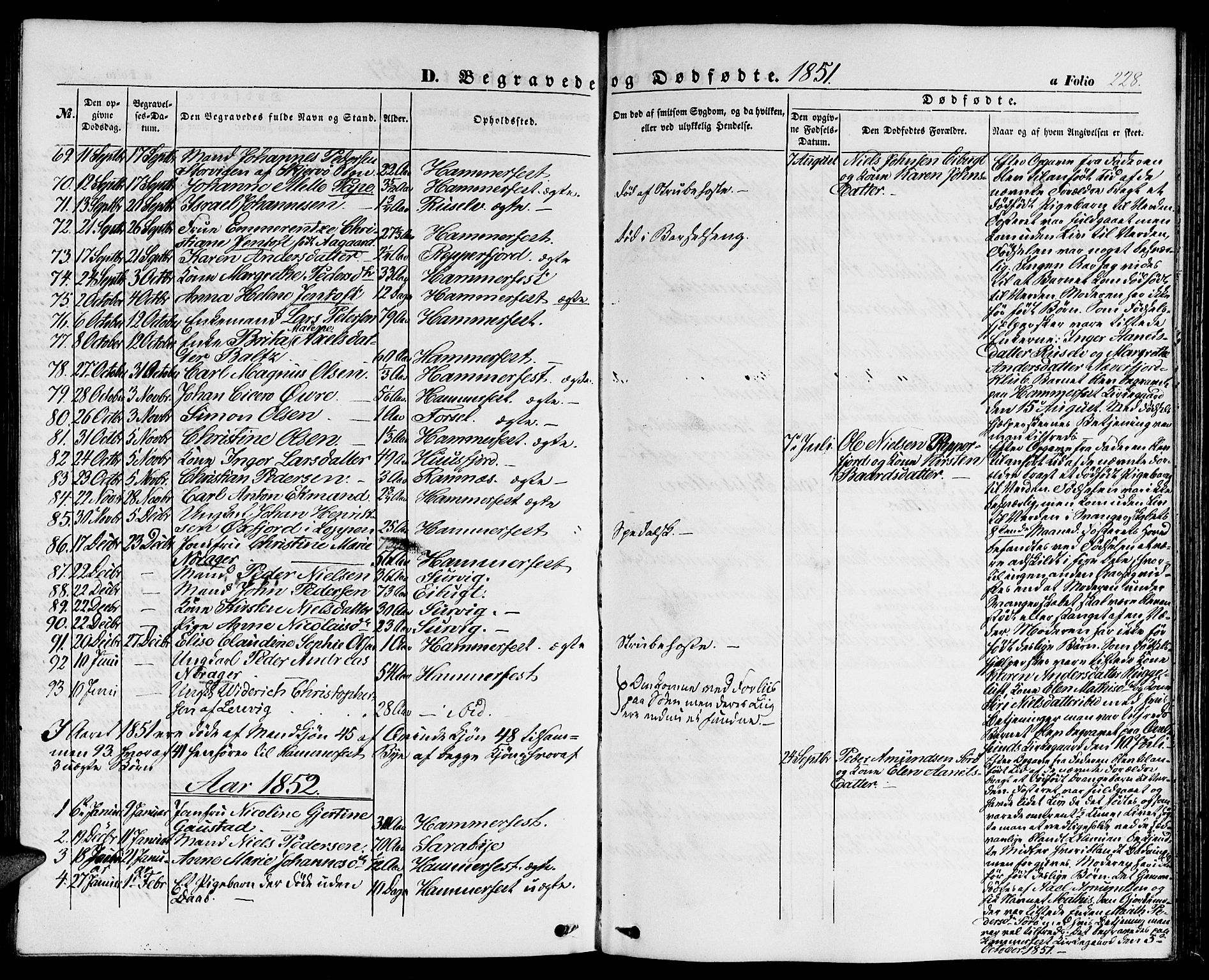 Hammerfest sokneprestkontor, SATØ/S-1347/H/Hb/L0002.klokk: Parish register (copy) no. 2, 1851-1861, p. 228