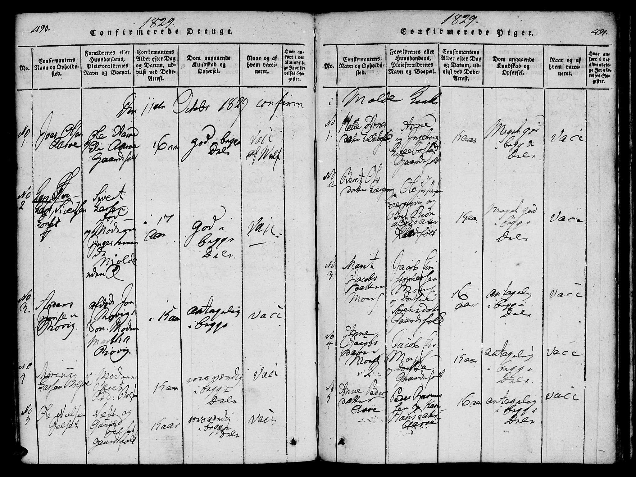 Ministerialprotokoller, klokkerbøker og fødselsregistre - Møre og Romsdal, SAT/A-1454/557/L0679: Parish register (official) no. 557A01, 1818-1843, p. 490-491