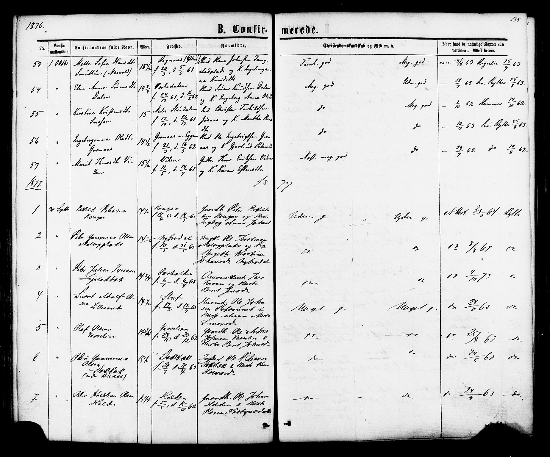 Ministerialprotokoller, klokkerbøker og fødselsregistre - Sør-Trøndelag, SAT/A-1456/616/L0409: Parish register (official) no. 616A06, 1865-1877, p. 135