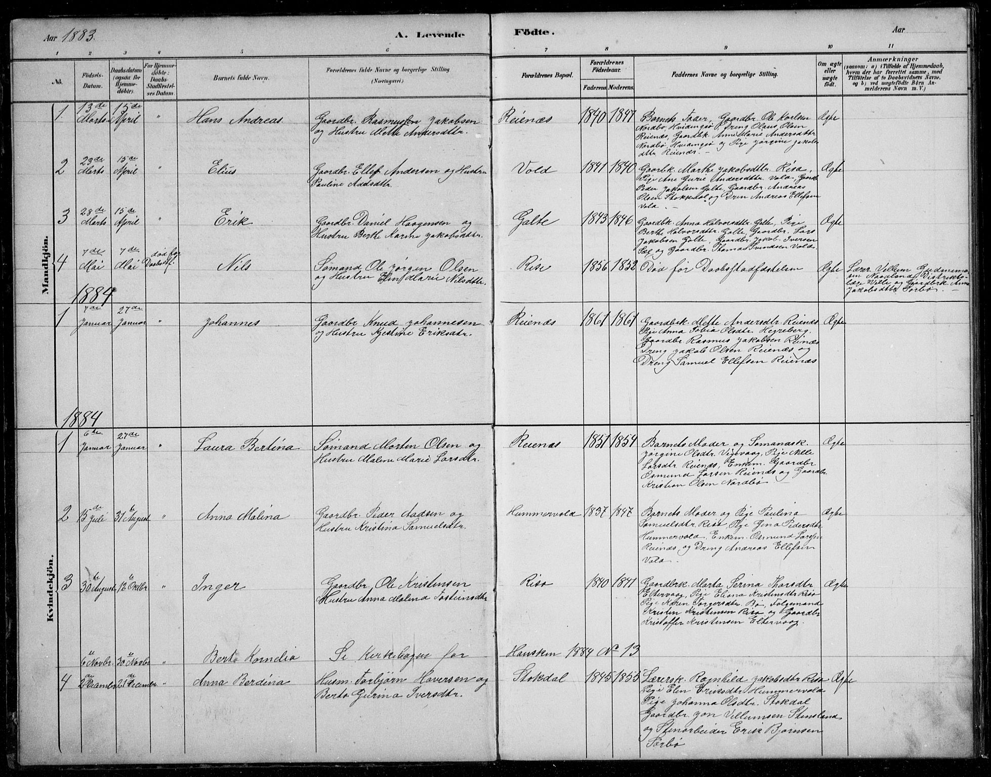 Rennesøy sokneprestkontor, SAST/A -101827/H/Ha/Hab/L0006: Parish register (copy) no. B 6, 1881-1893