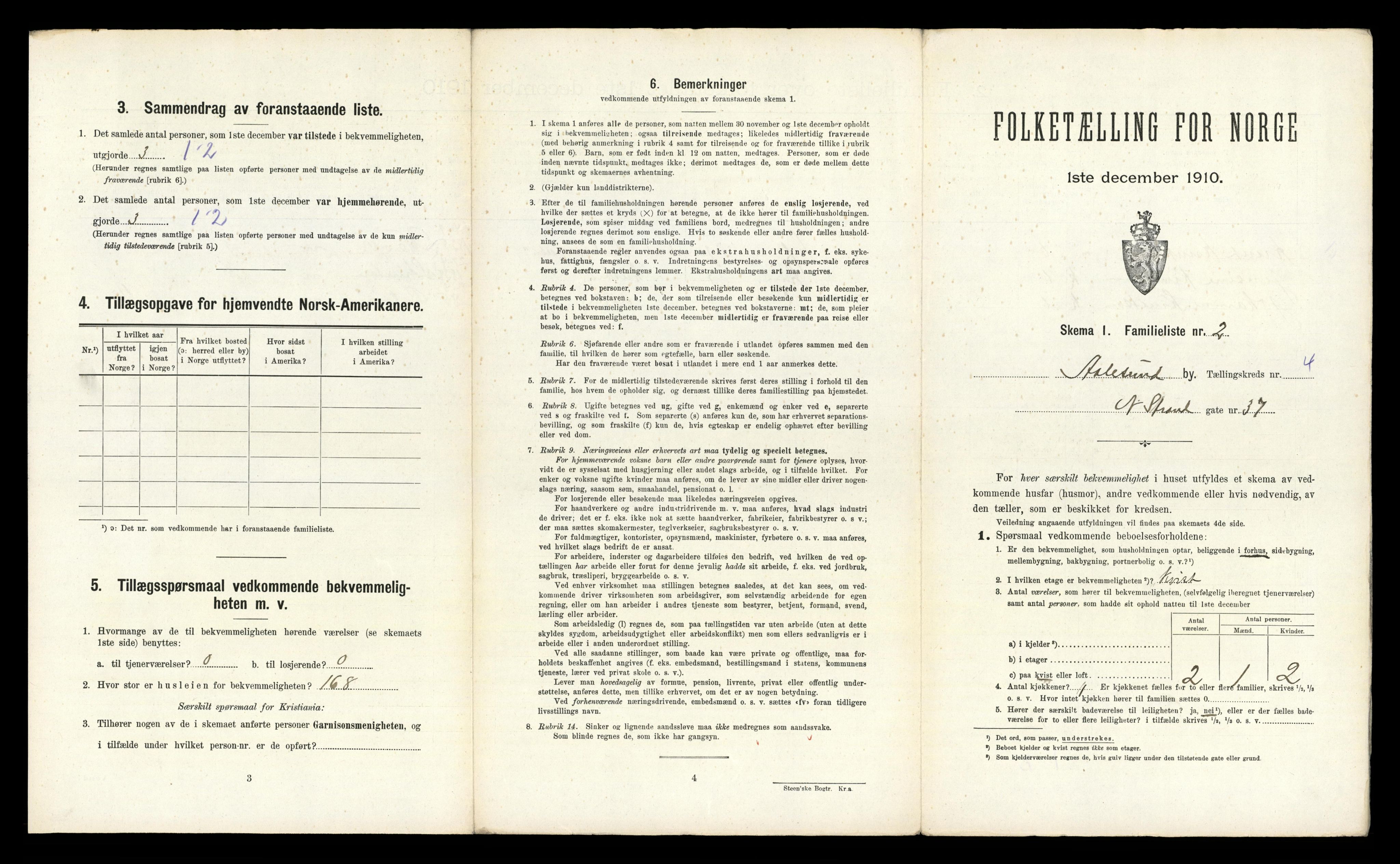 RA, 1910 census for Ålesund, 1910, p. 1875